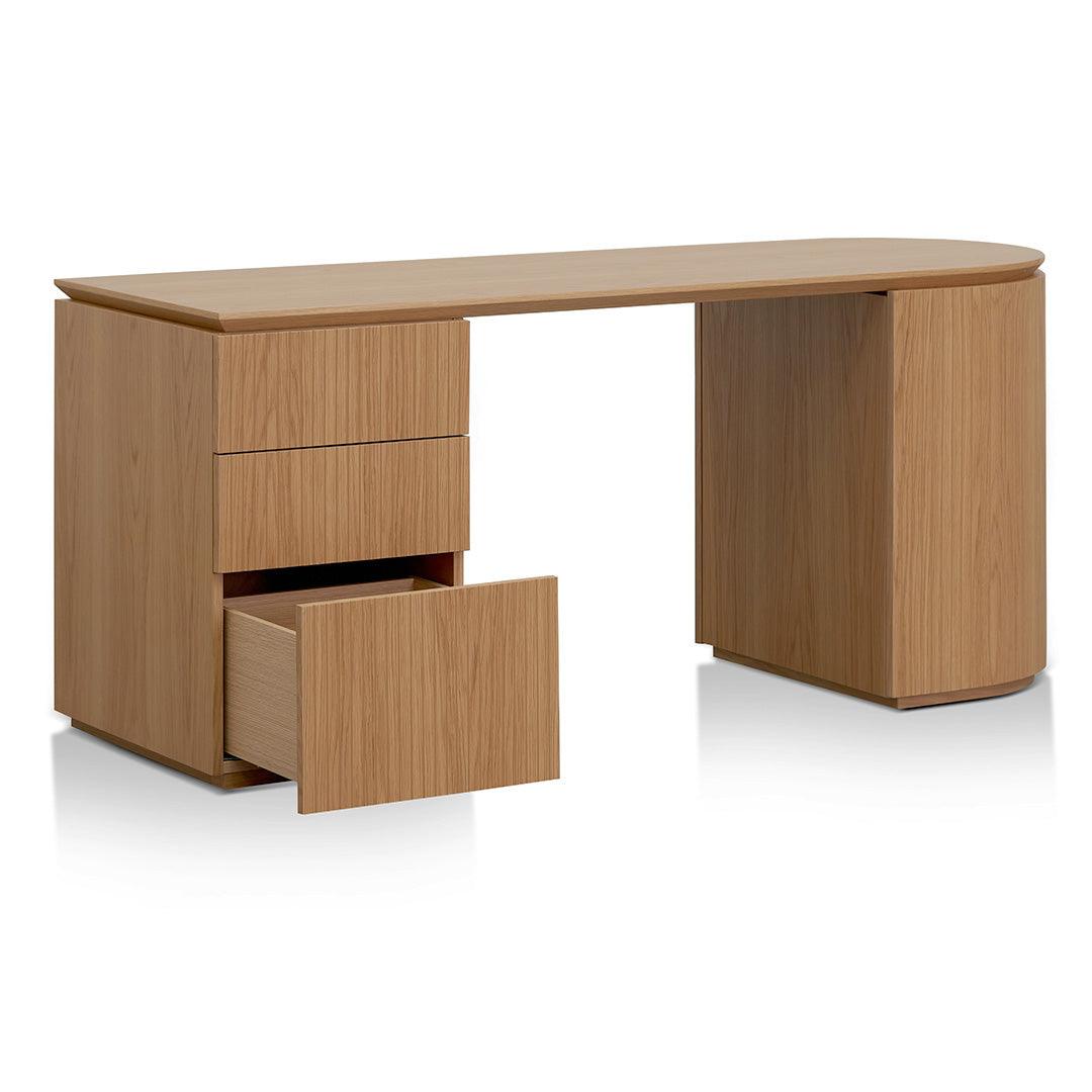 Brooke 1.77m Left Drawer Office Desk - Natural Oak - Furniture Castle