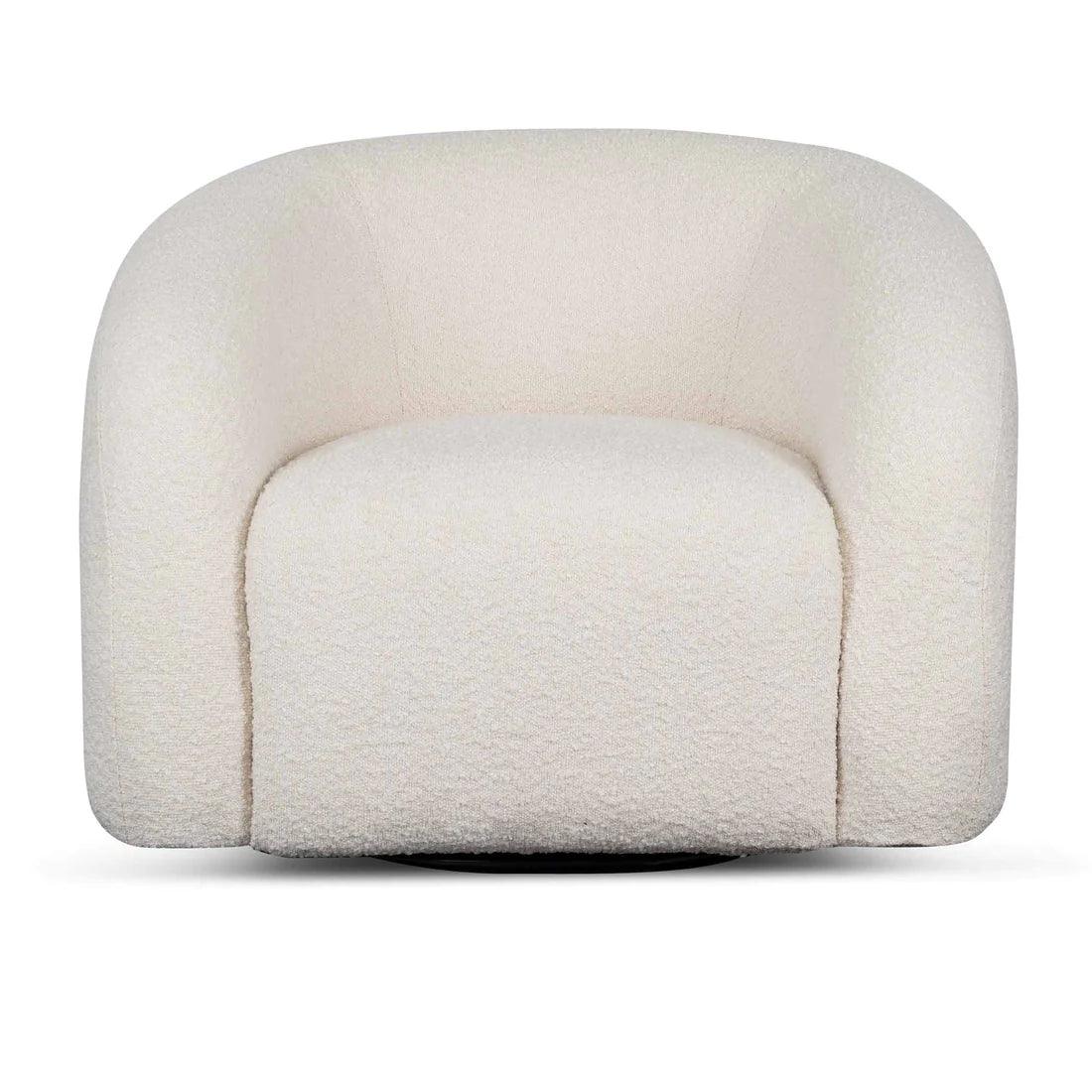 Brow Armchair - Ivory White Boucle - Furniture Castle