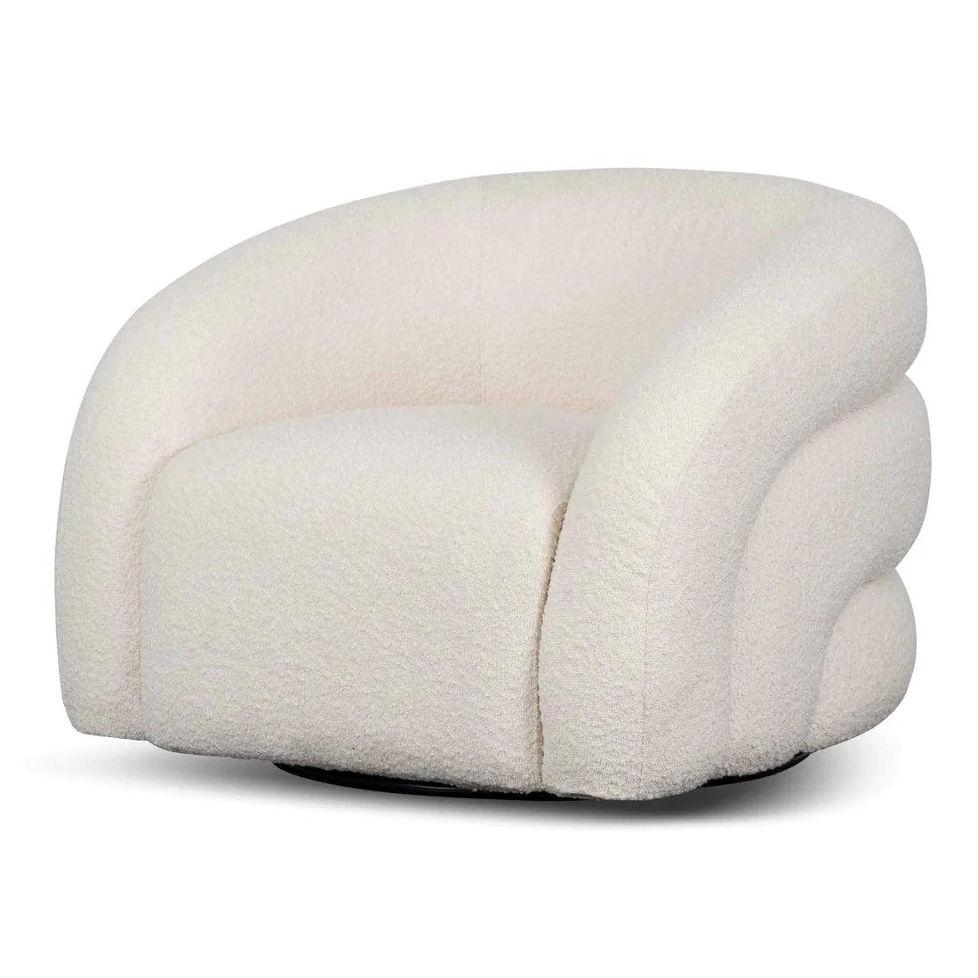 Brow Armchair - Ivory White Boucle - Furniture Castle