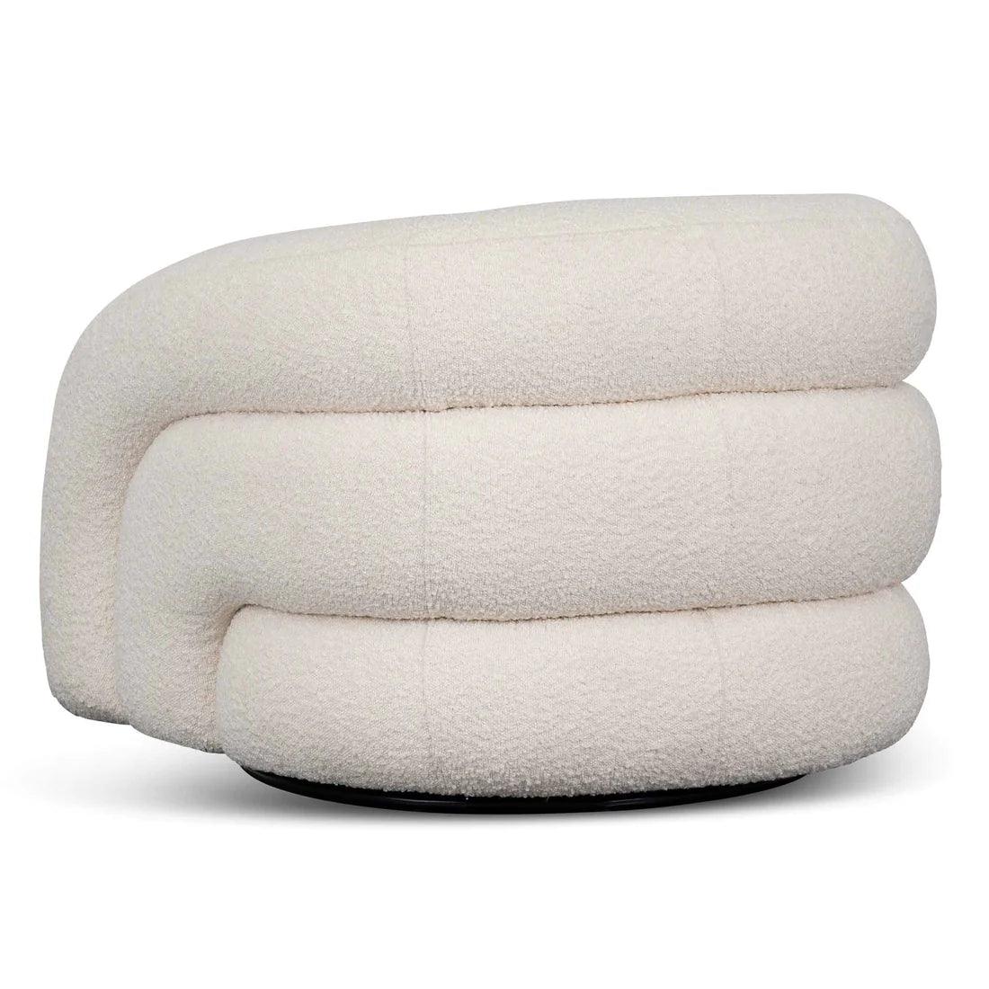 Brow Armchair - Ivory White Boucle - Furniture Castle