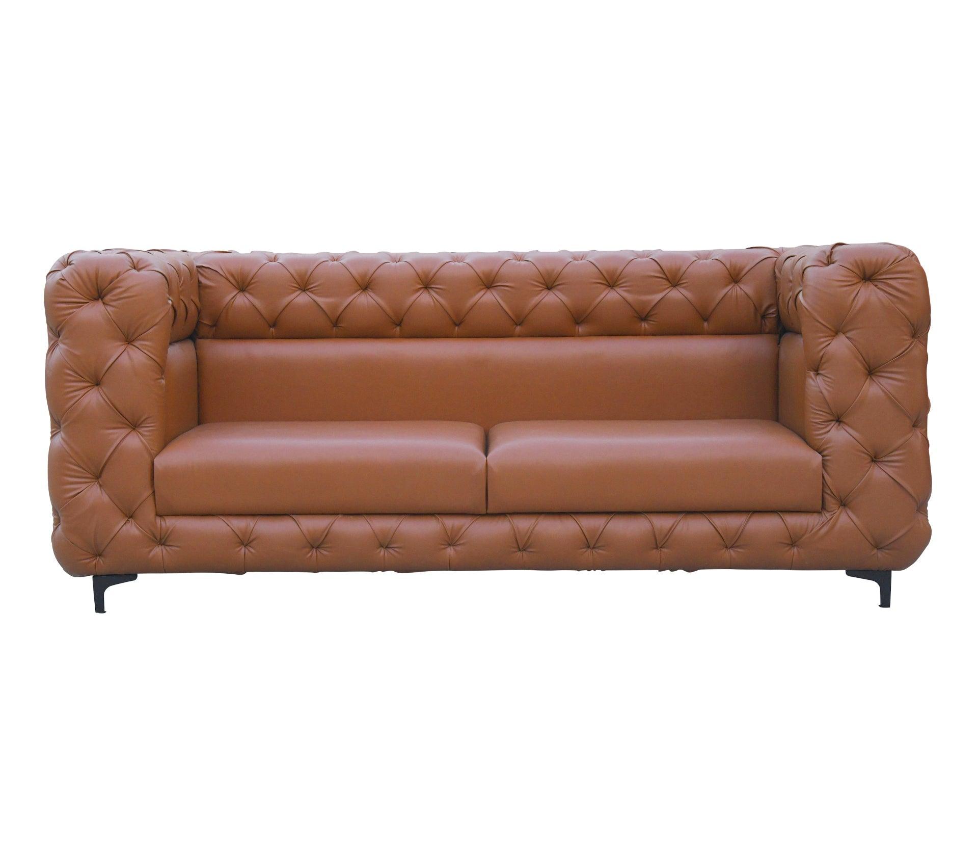 Brownie Candy Sofa Set 3+1+1 With Golden Legs - Furniture Castle