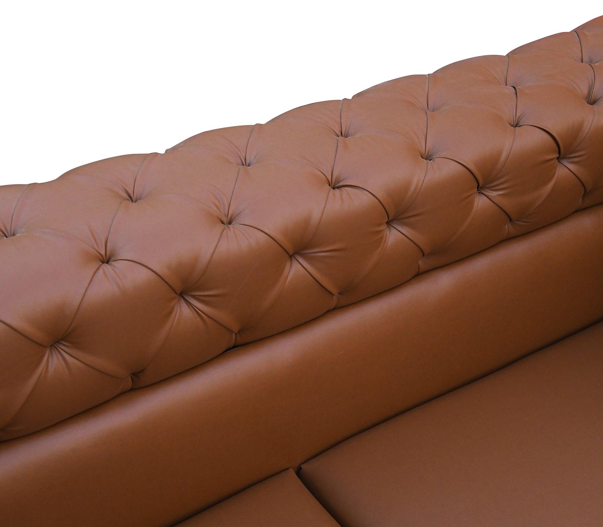 Brownie Candy Sofa Set 3+1+1 With Golden Legs - Furniture Castle
