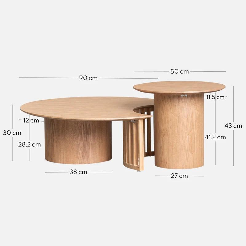 Bruce Cut-Out Set Of Tables - Natural - Furniture Castle