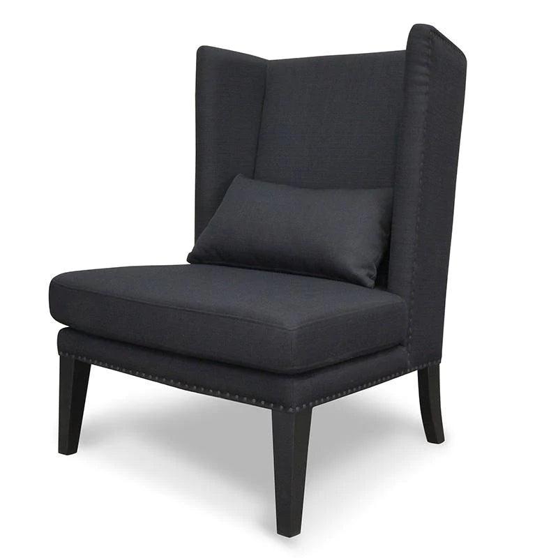 California Lounge Chair in Black Fabric - Furniture Castle