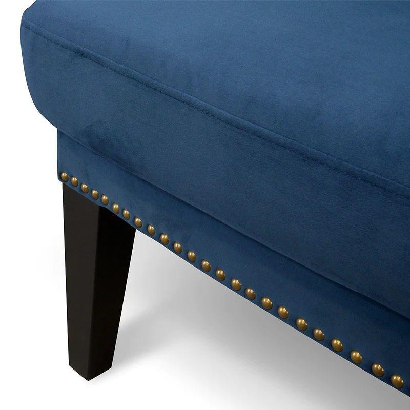 California Lounge Chair in Navy Velvet - Furniture Castle