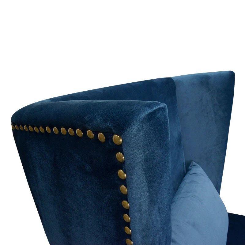 California Lounge Chair in Navy Velvet - Furniture Castle