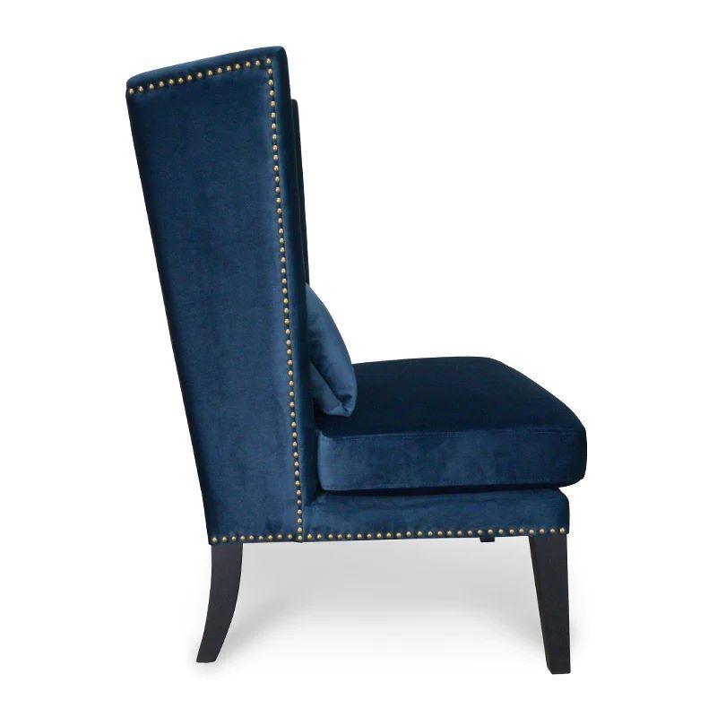 California Lounge Chair in Navy Velvet - Furniture Castle