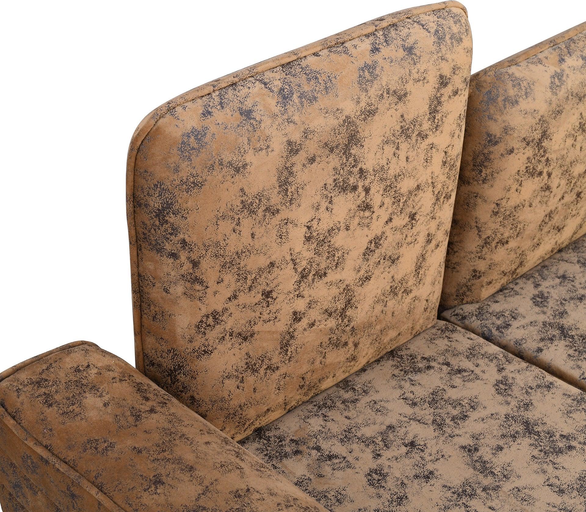 Caramel Cream Sofa Set 3+1+1 With Golden Legs - Furniture Castle