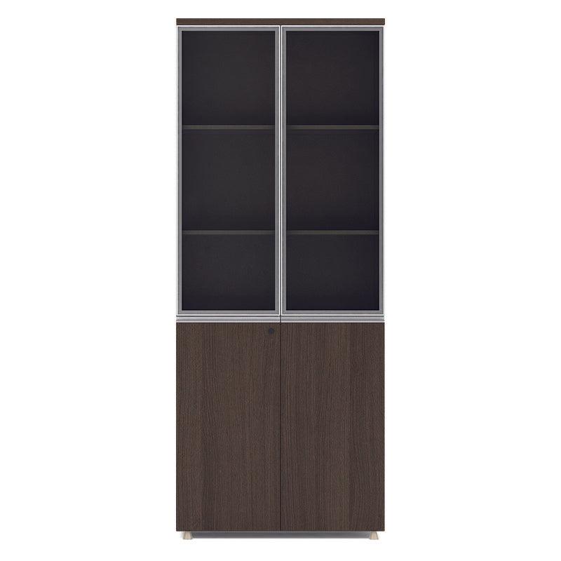 CARTER Display Unit 2 Door Bookcase 80cm - Coffee Grey - Furniture Castle