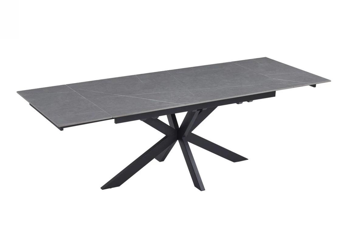 Castlin Extension Dining Table Bulgarian Grey Ceramic - Furniture Castle