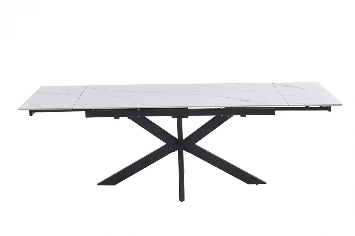 Castlin Extension Dining Table Snow White - Furniture Castle