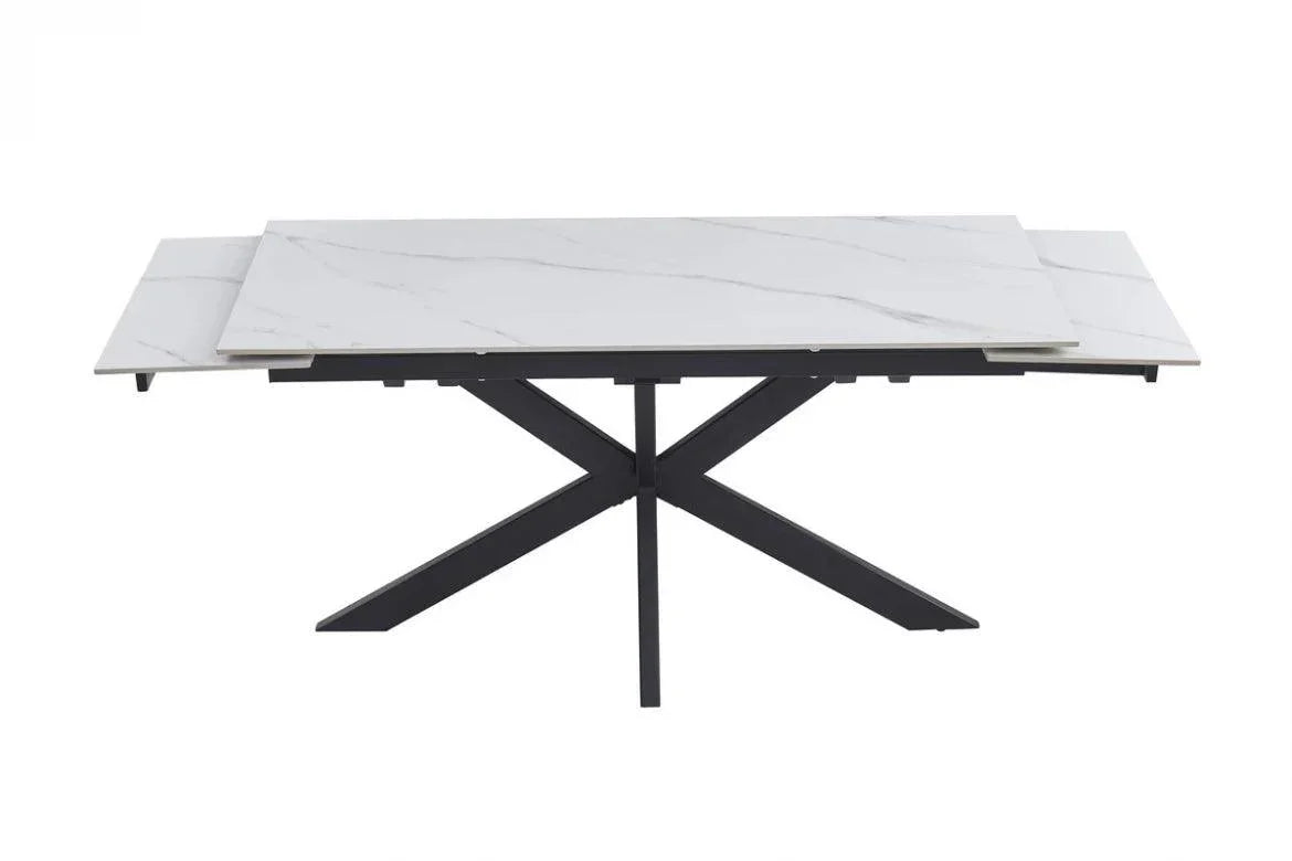 Castlin Extension Dining Table Snow White - Furniture Castle