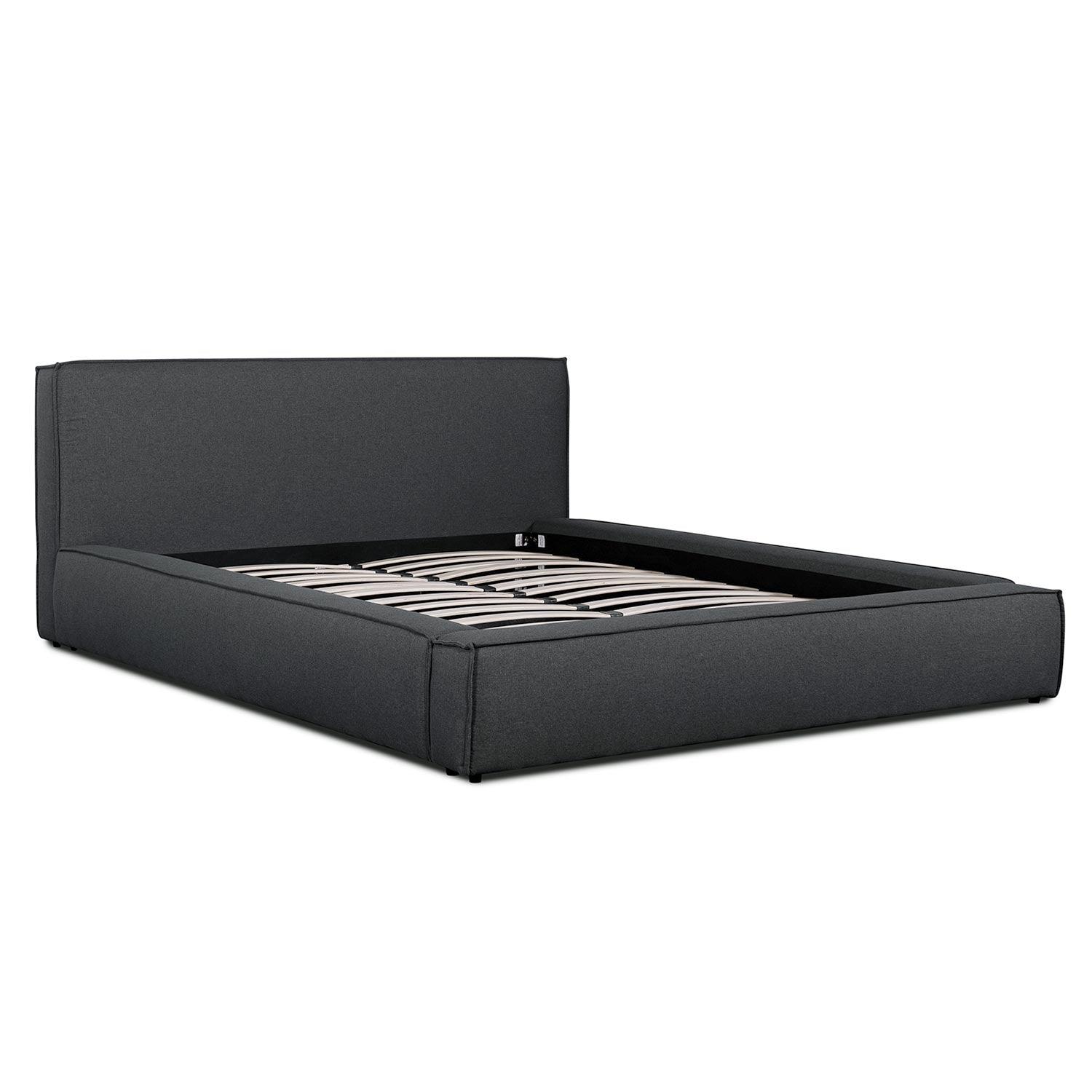 CBD2998-YO - Queen Bed frame in Fossil Grey Fabric - Furniture Castle