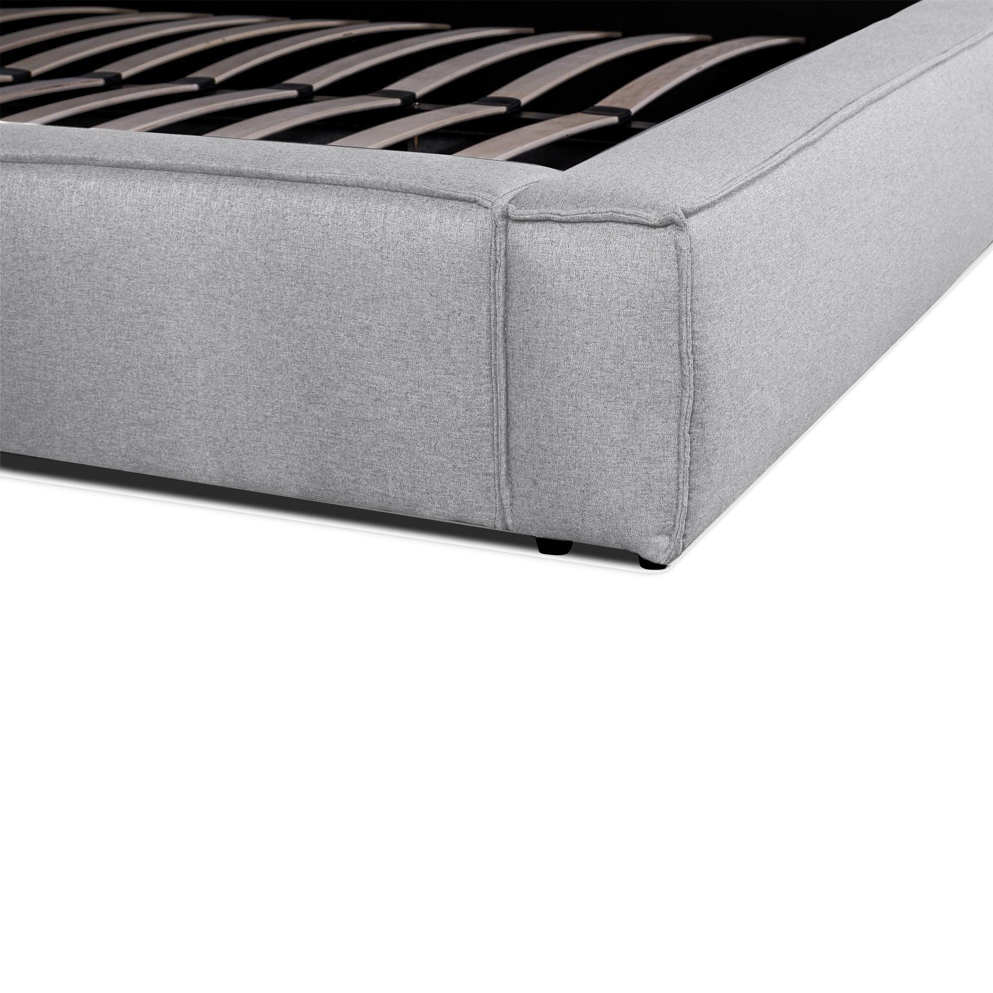 CBD2999-YO - King Bed Frame - Pearl Grey Fabric - Furniture Castle