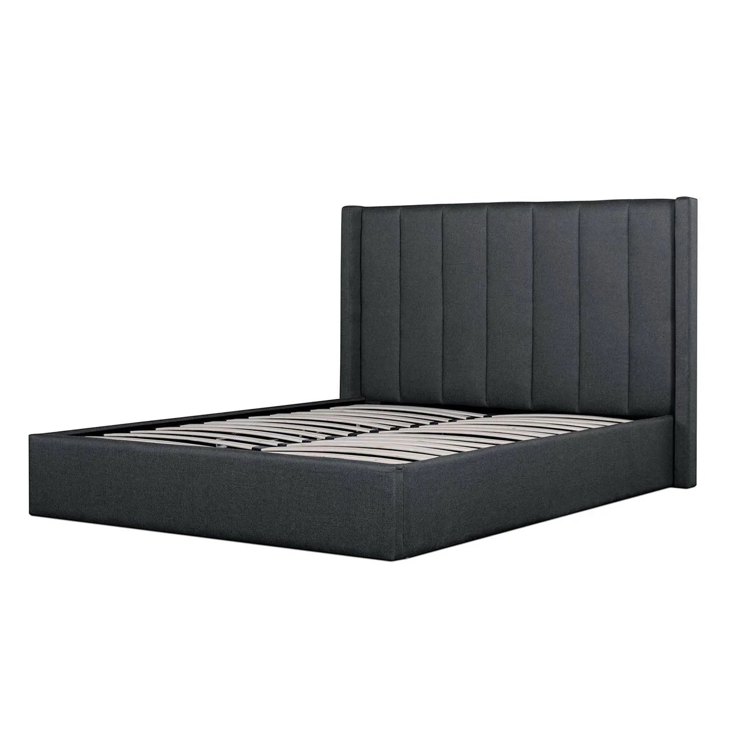 CBD6021-YO - Fabric King Bed in Charcoal Grey with Storage - Furniture Castle