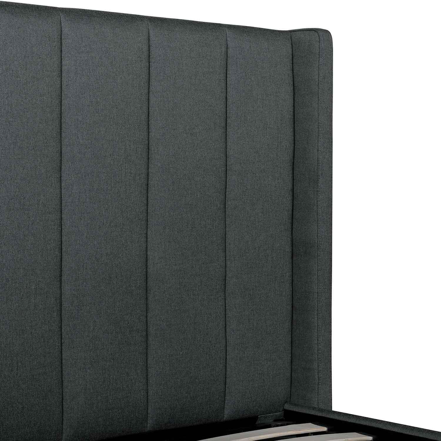 CBD6021-YO - Fabric King Bed in Charcoal Grey with Storage - Furniture Castle