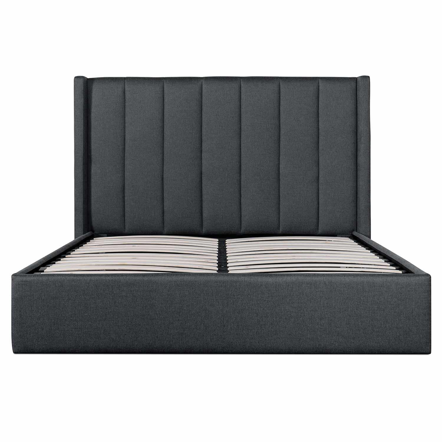 CBD6021-YO - Fabric King Bed in Charcoal Grey with Storage - Furniture Castle
