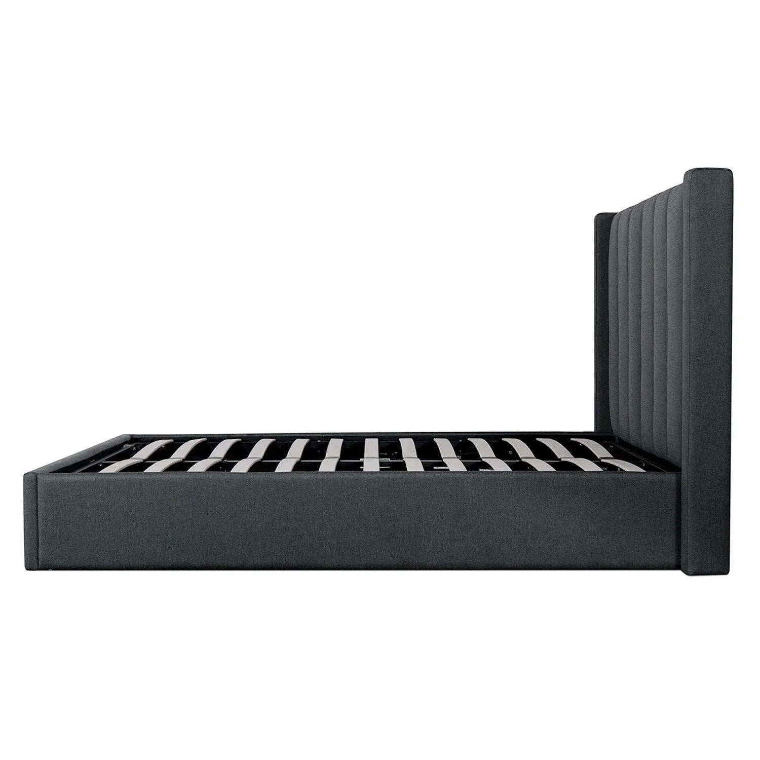 CBD6021-YO - Fabric King Bed in Charcoal Grey with Storage - Furniture Castle