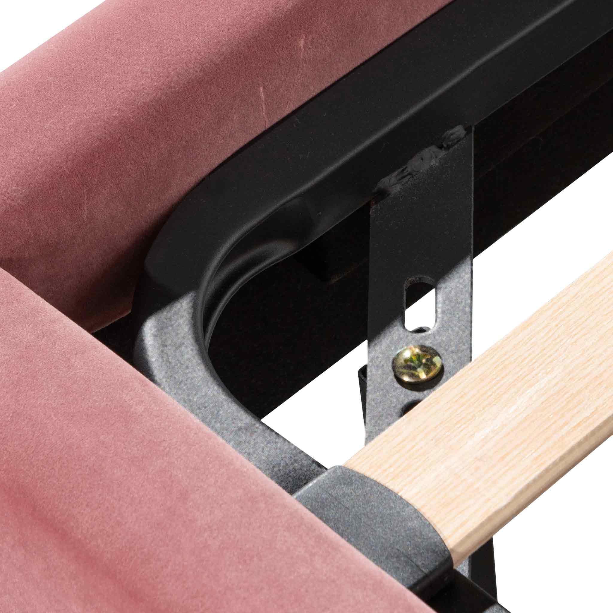 CBD6279-MI King Bed Frame - Blush Peach Velvet - Furniture Castle