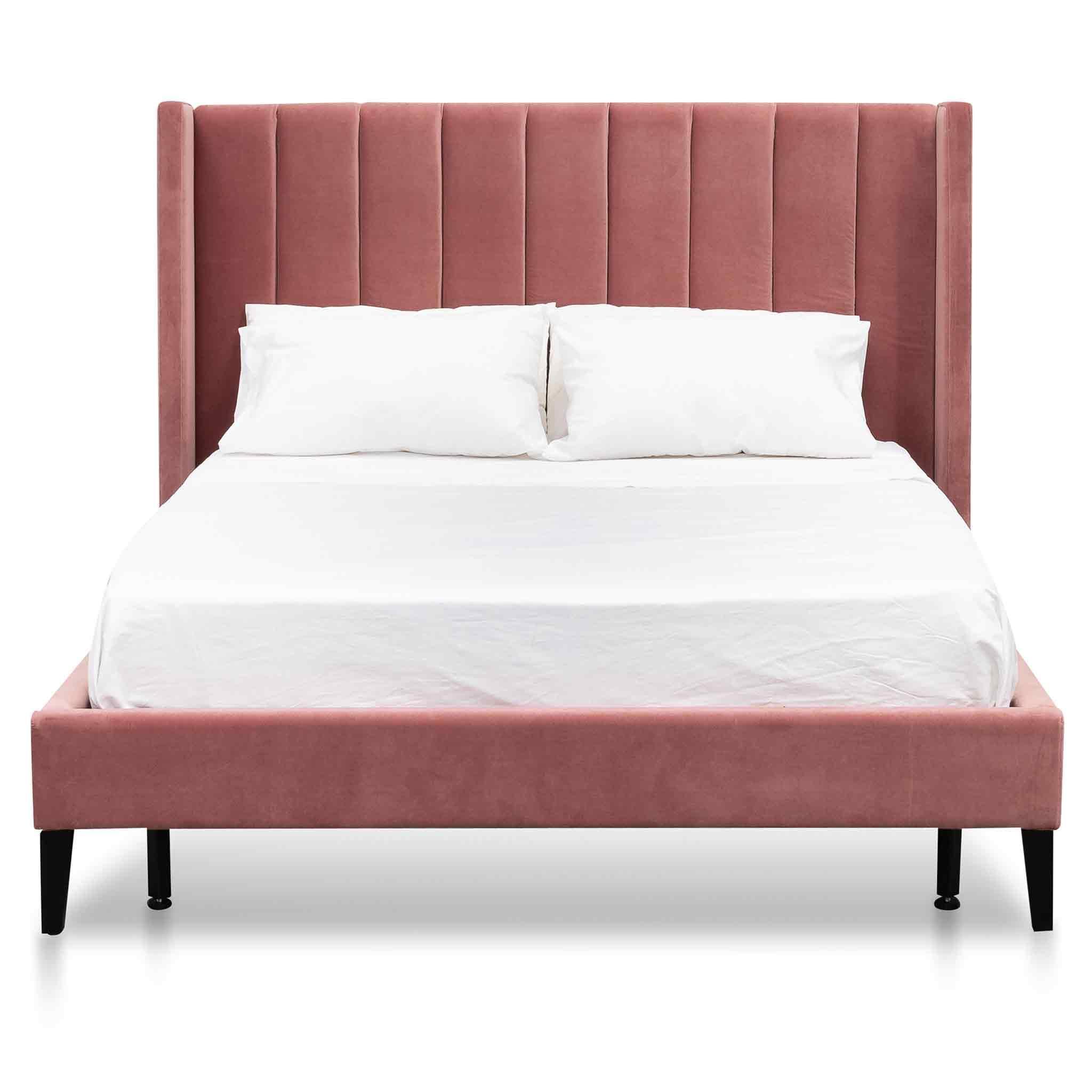 CBD6279-MI King Bed Frame - Blush Peach Velvet - Furniture Castle