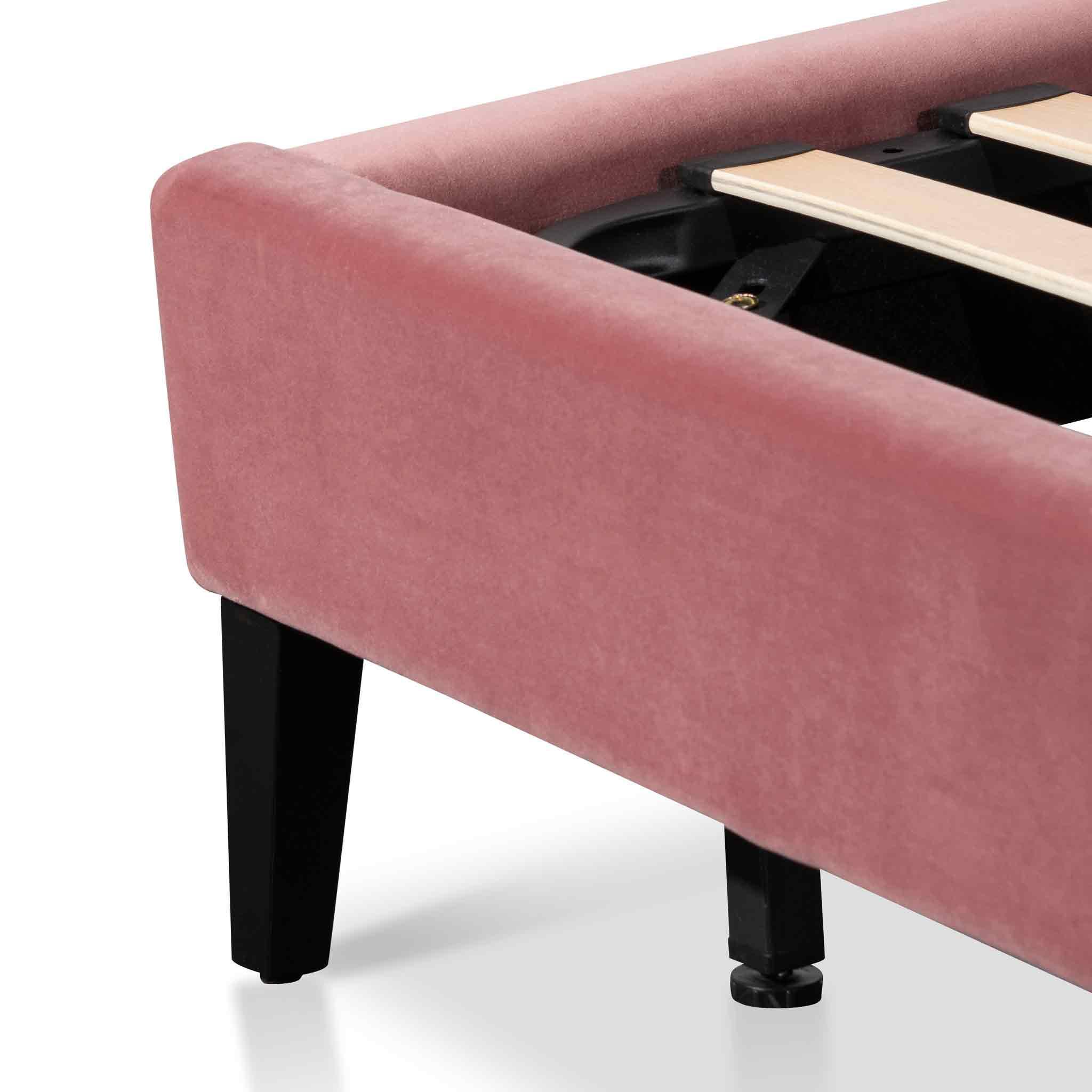 CBD6279-MI King Bed Frame - Blush Peach Velvet - Furniture Castle