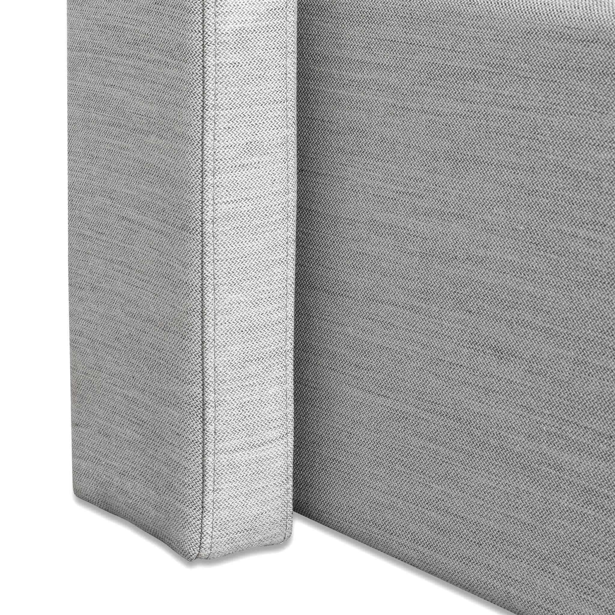 CBD6359-YO Fabric Single Bed Frame - Pearl Grey with Storage - Furniture Castle