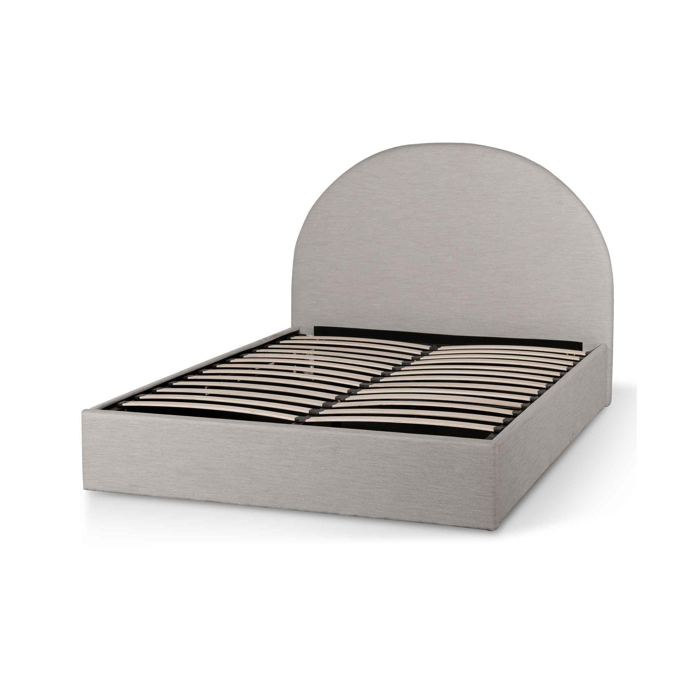 CBD6575-YO Fabric Queen Bed - Pearl Grey with Storage - Furniture Castle