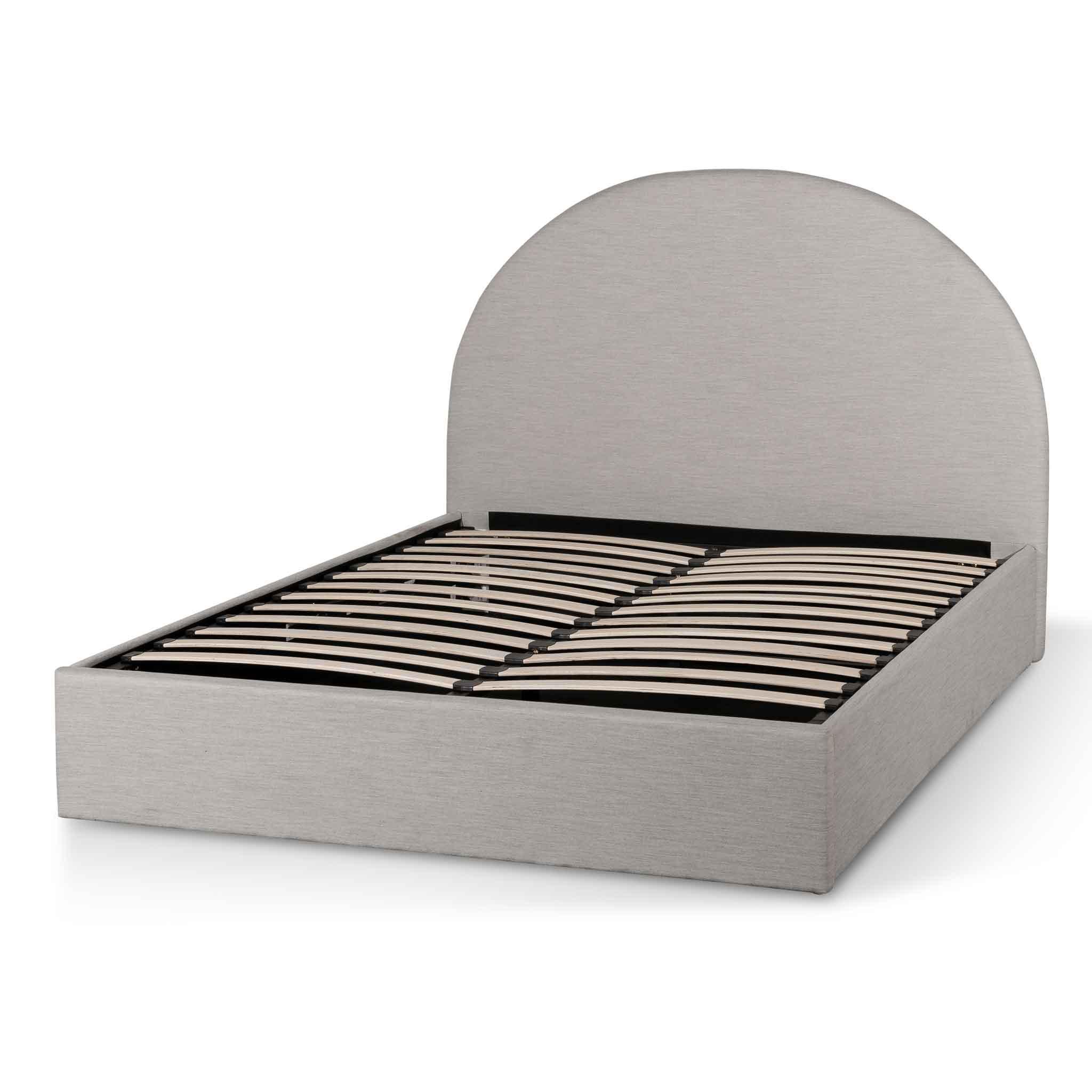 CBD6576-YO Fabric King Bed - Pearl Grey with Storage - Furniture Castle