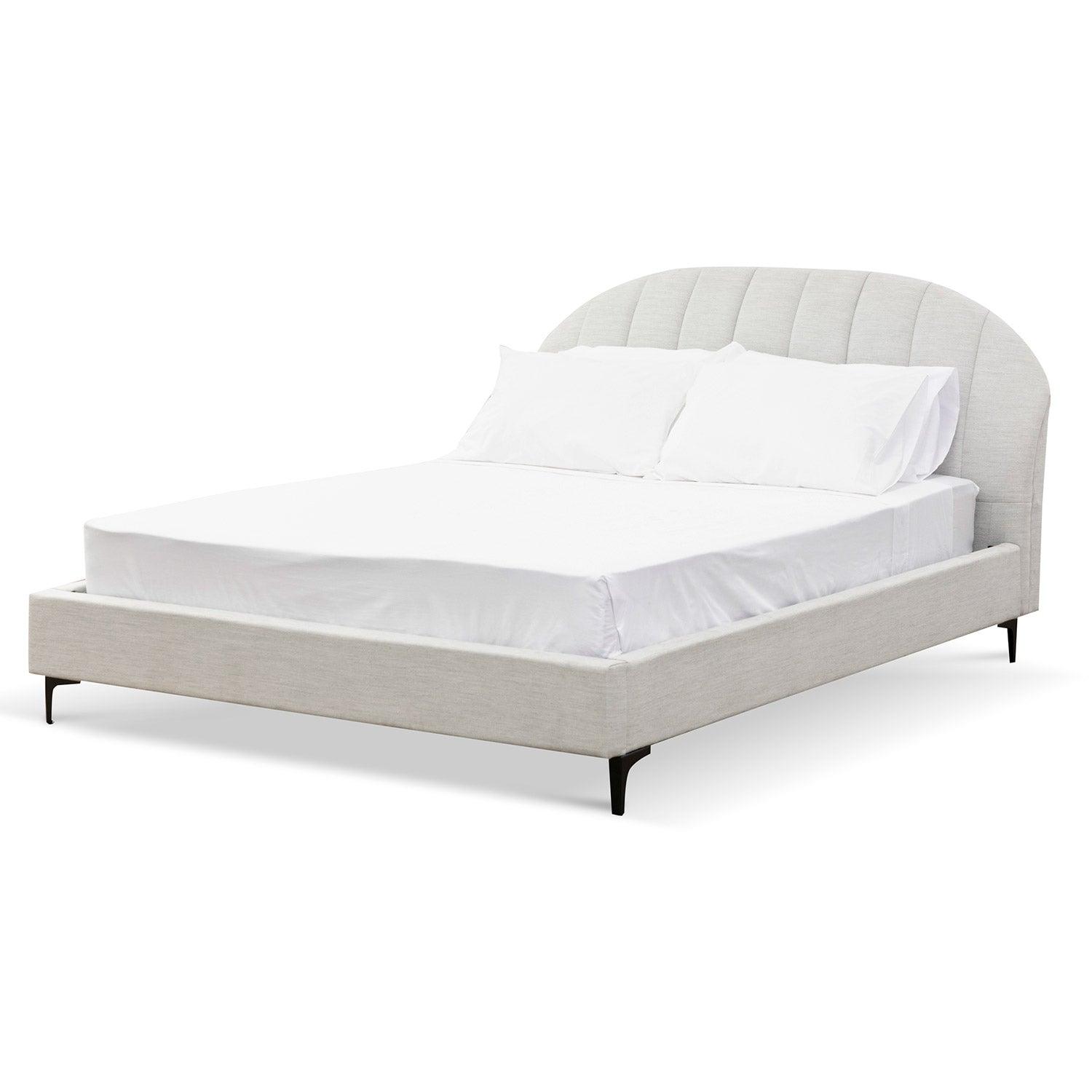 CBD6637-YO Fabric Queen Bed - Pearl Grey - Furniture Castle