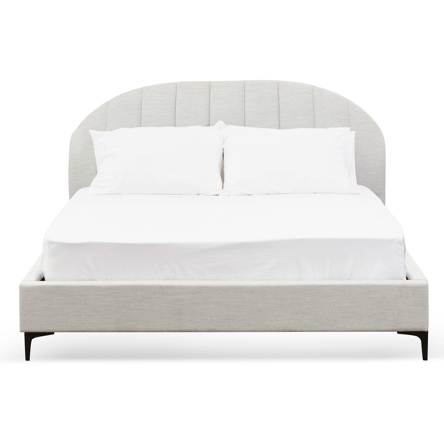 CBD6637-YO Fabric Queen Bed - Pearl Grey - Furniture Castle