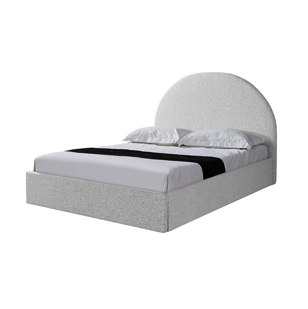 CBD6896-YO Queen Sized Bed Frame - Pepper Boucle with Storage - Furniture Castle