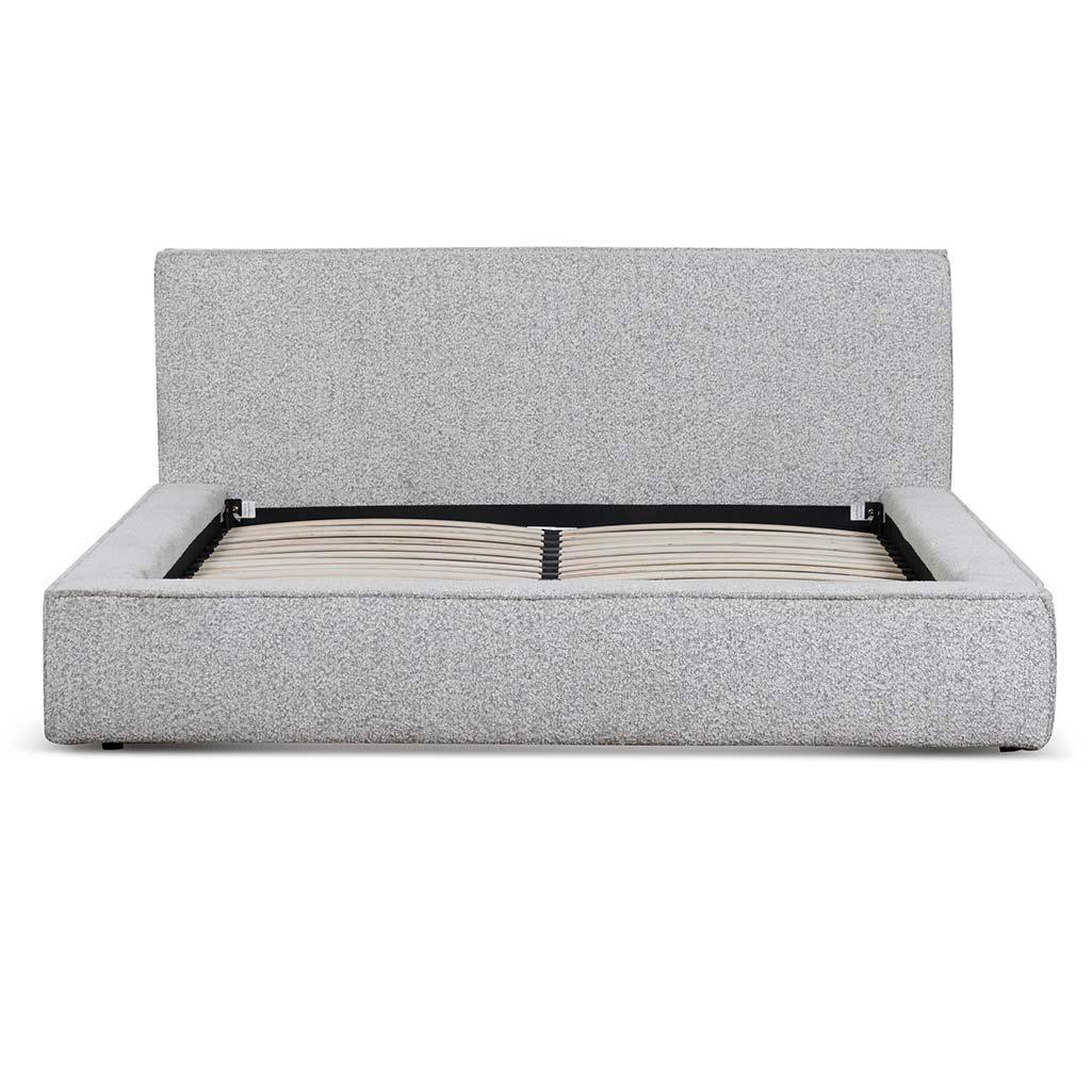 CBD6899-YO Queen Sized Bed Frame - Pepper Boucle - Furniture Castle