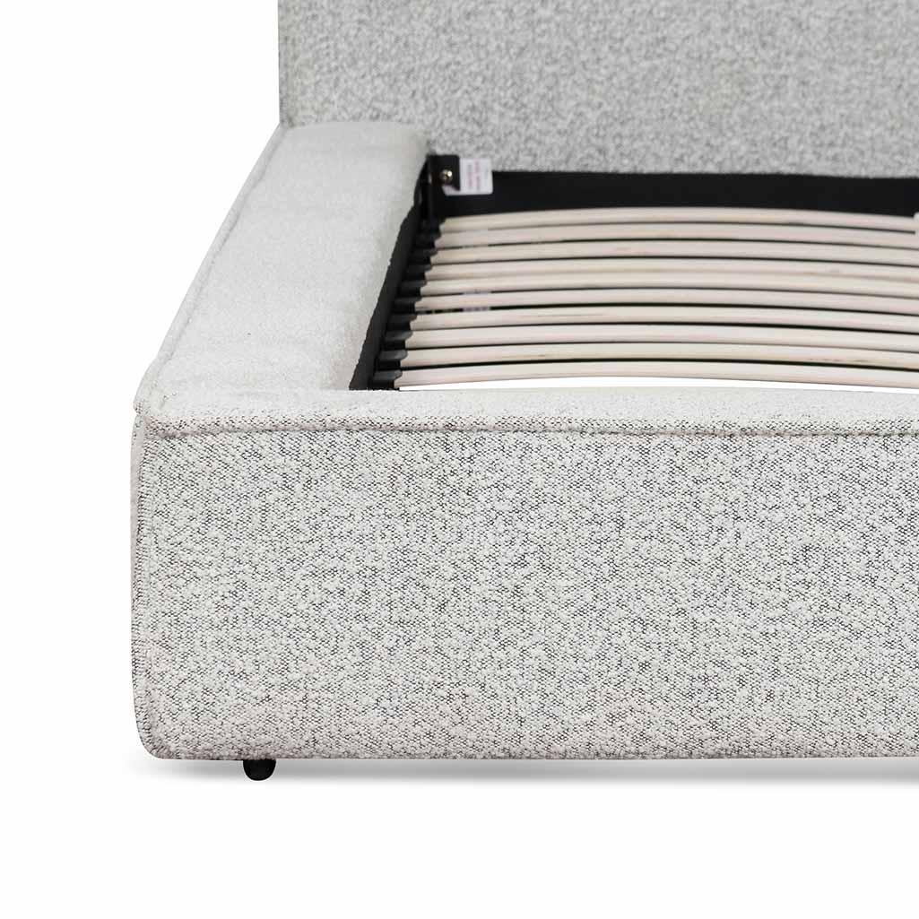 CBD6899-YO Queen Sized Bed Frame - Pepper Boucle - Furniture Castle