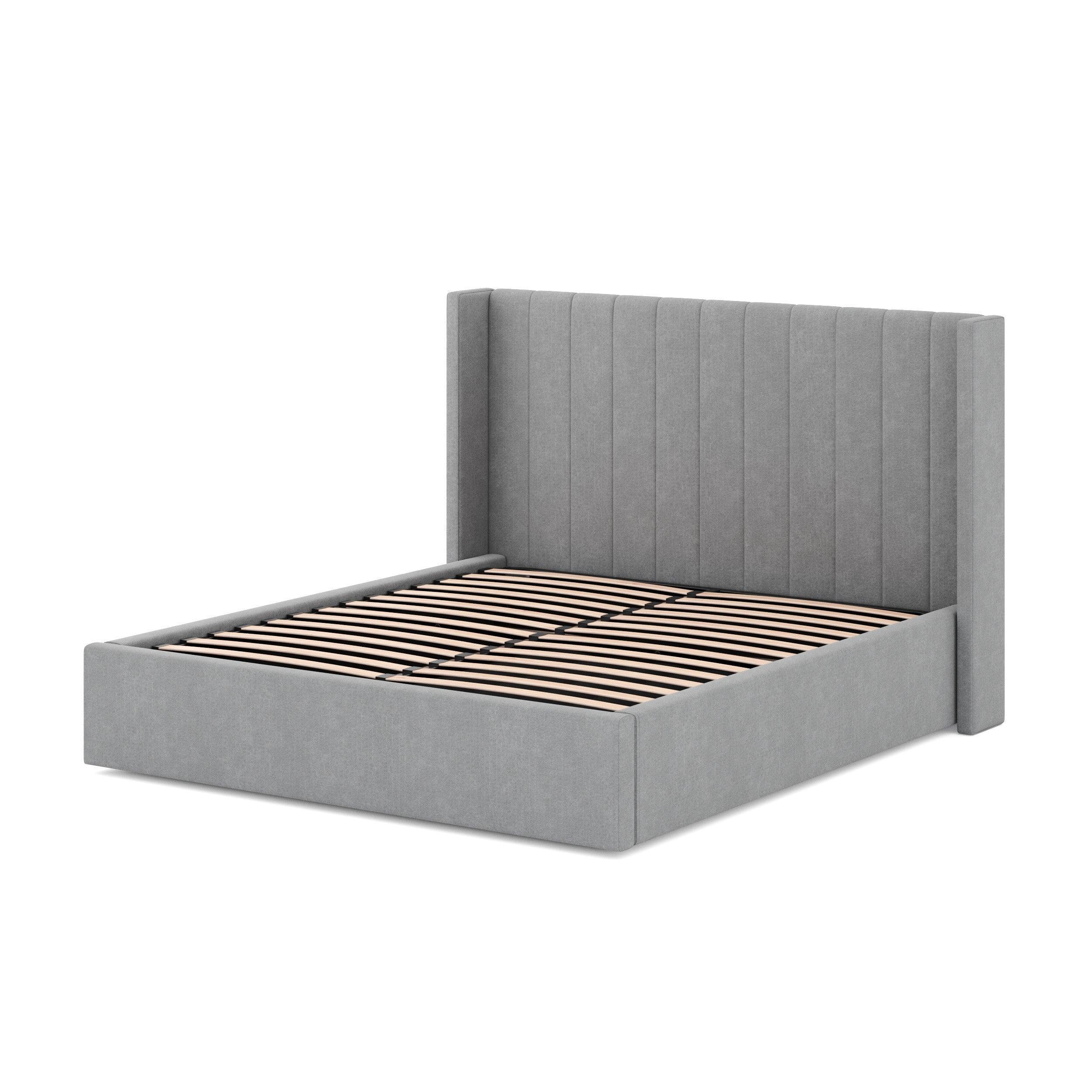 CBD6928-MI - Wide Base King Sized Bed Frame - Flint Grey - Furniture Castle