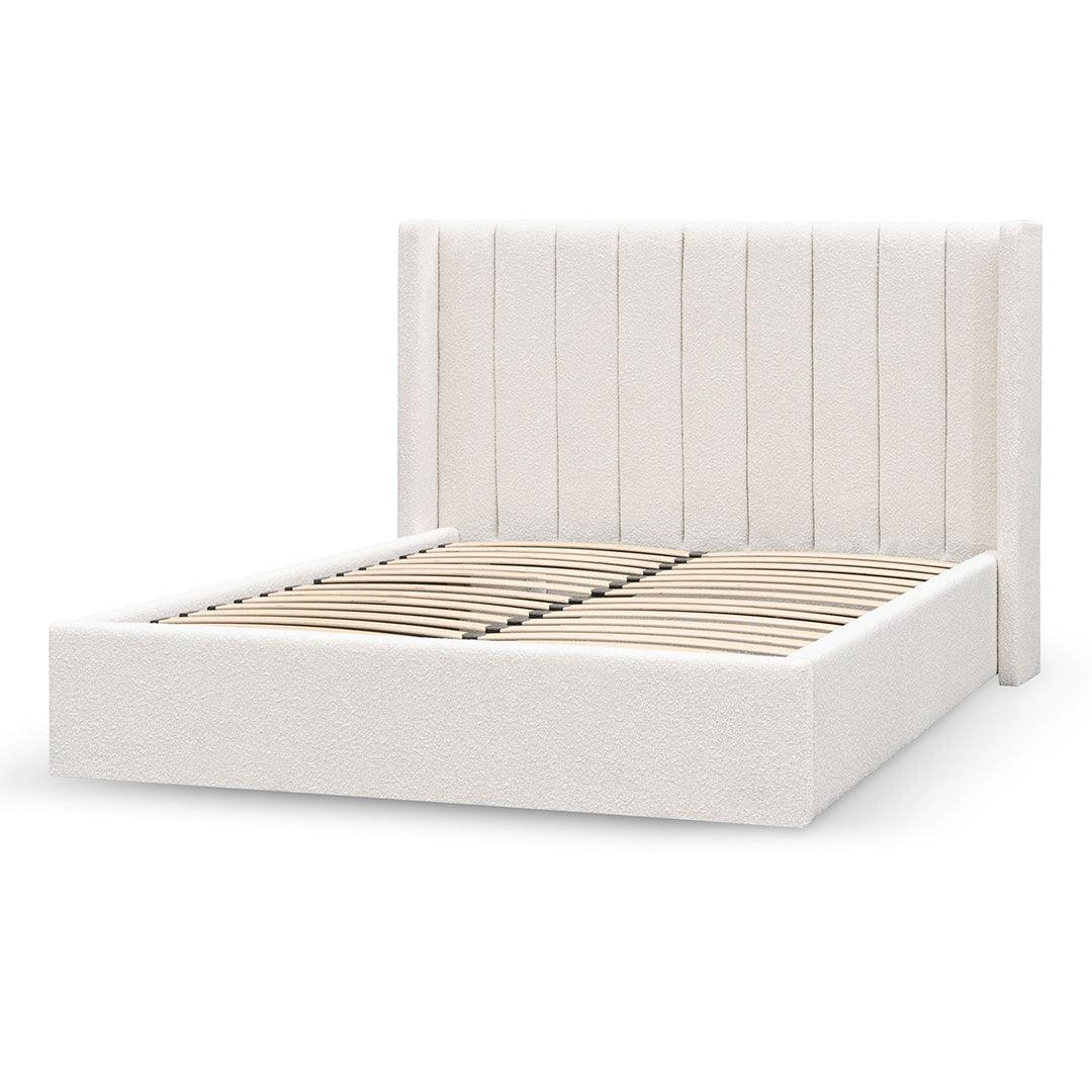 CBD6929-MI Wide Base King Sized Bed Frame - Snow Boucle - Furniture Castle