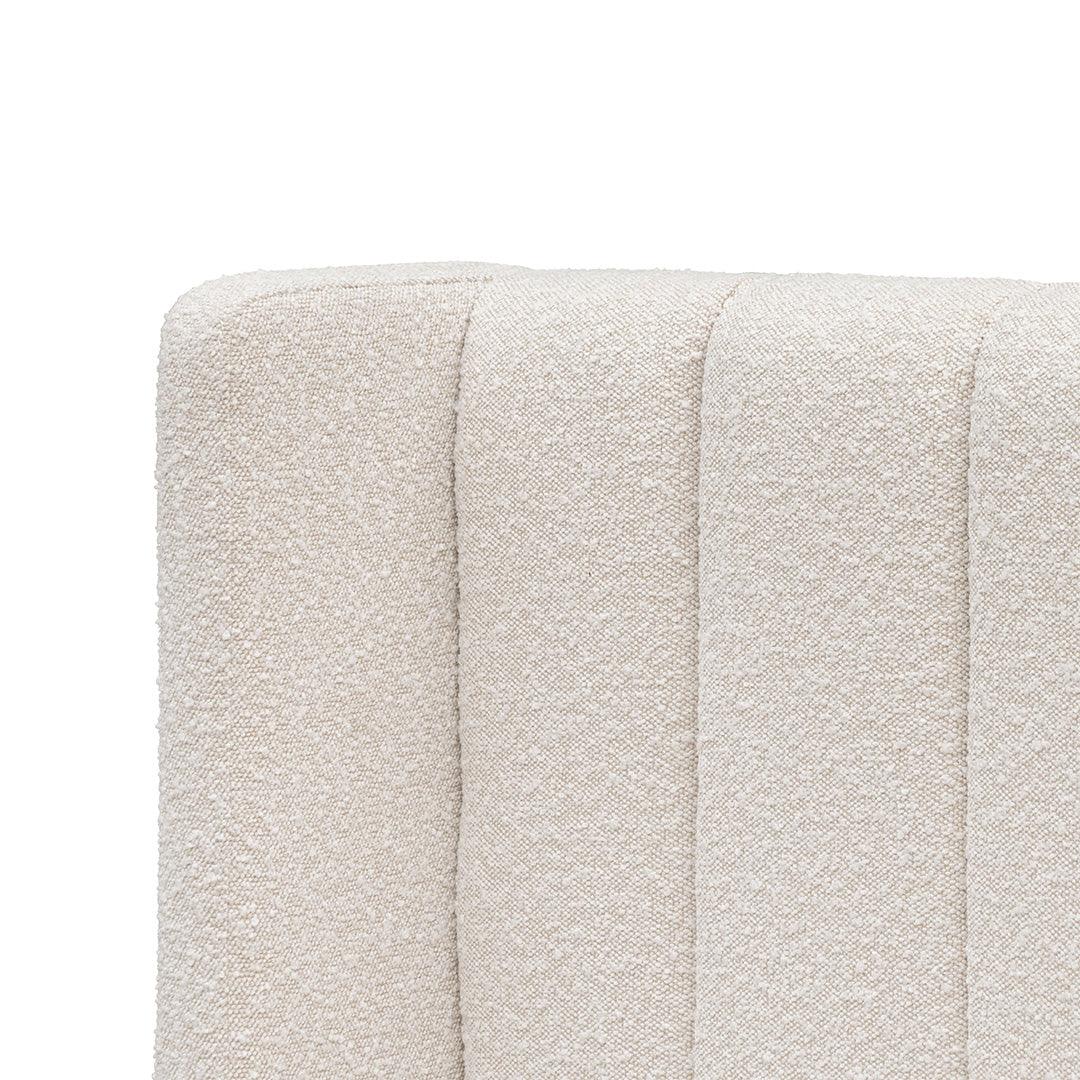 CBD6929-MI Wide Base King Sized Bed Frame - Snow Boucle - Furniture Castle