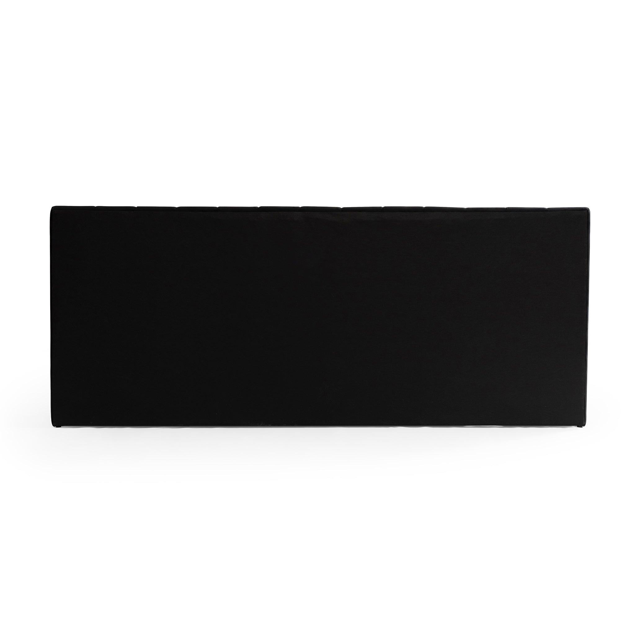 CBD6932-MI Wide Base King Sized Bed Frame - Black Velvet with Storage - Furniture Castle