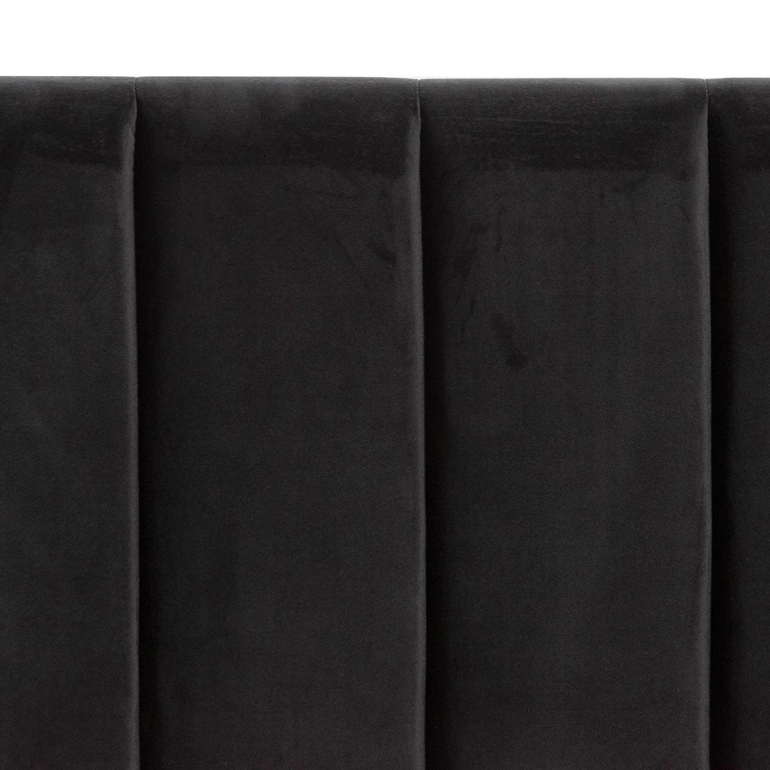 CBD8094-MI King Sized Wide Base Bed Frame - Black Velvet - Furniture Castle