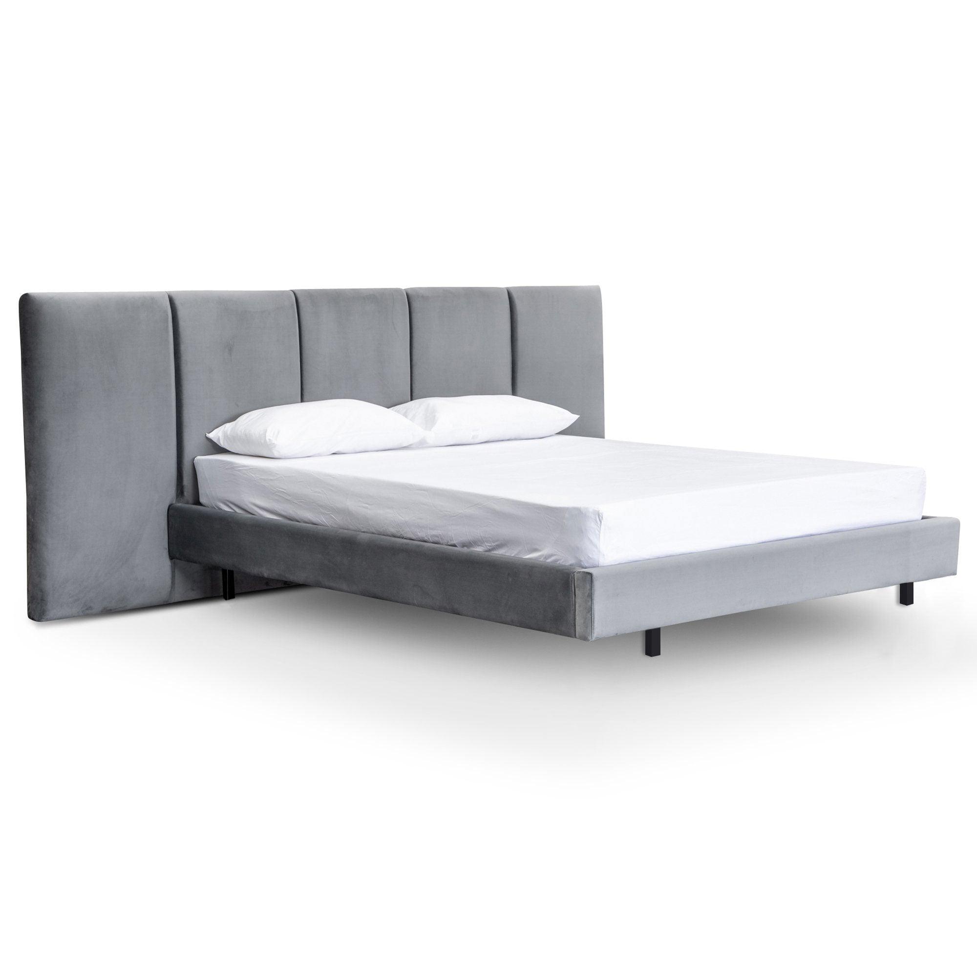 CBD8096-MI King Bed Frame - Charcoal Velvet - Furniture Castle
