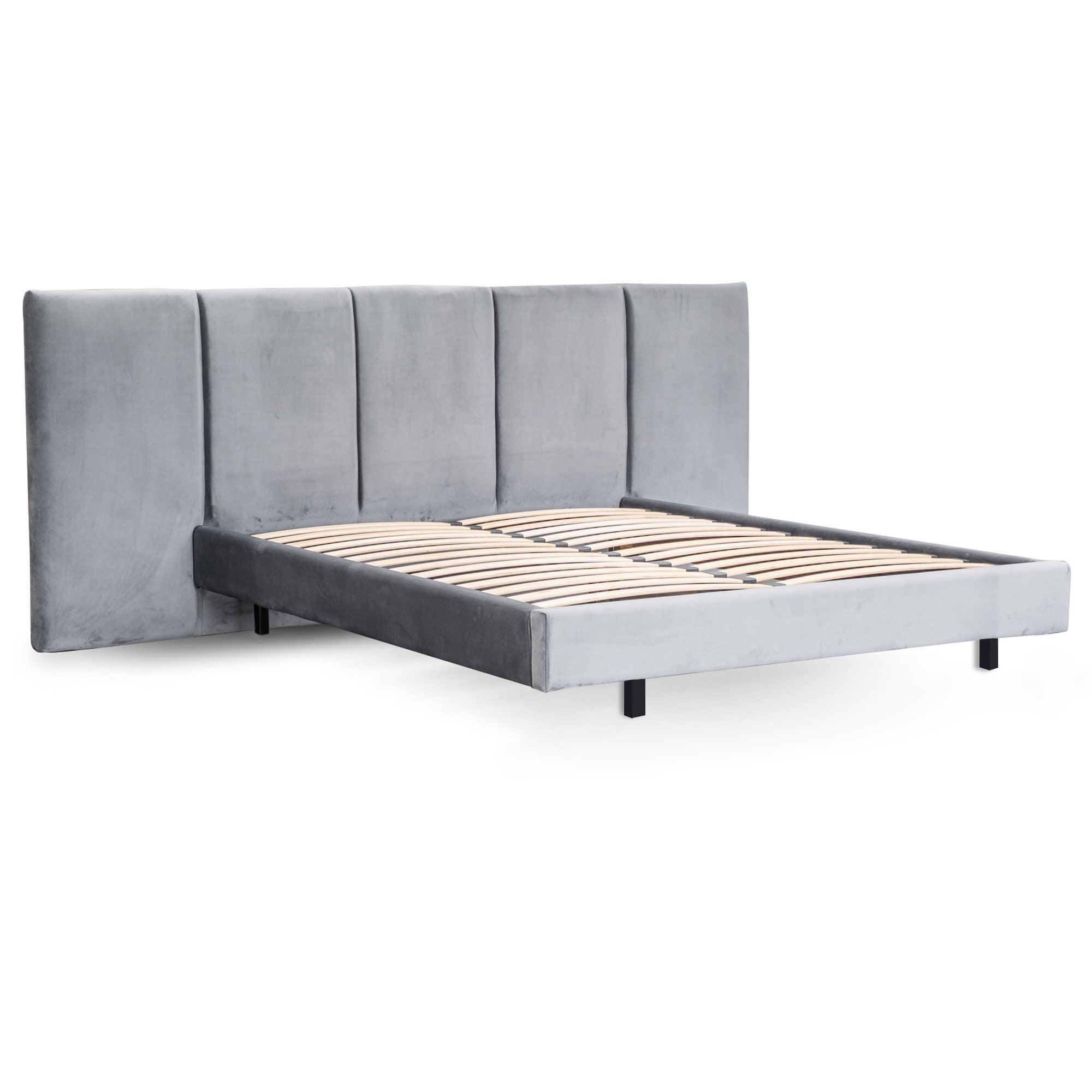 CBD8096-MI King Bed Frame - Charcoal Velvet - Furniture Castle