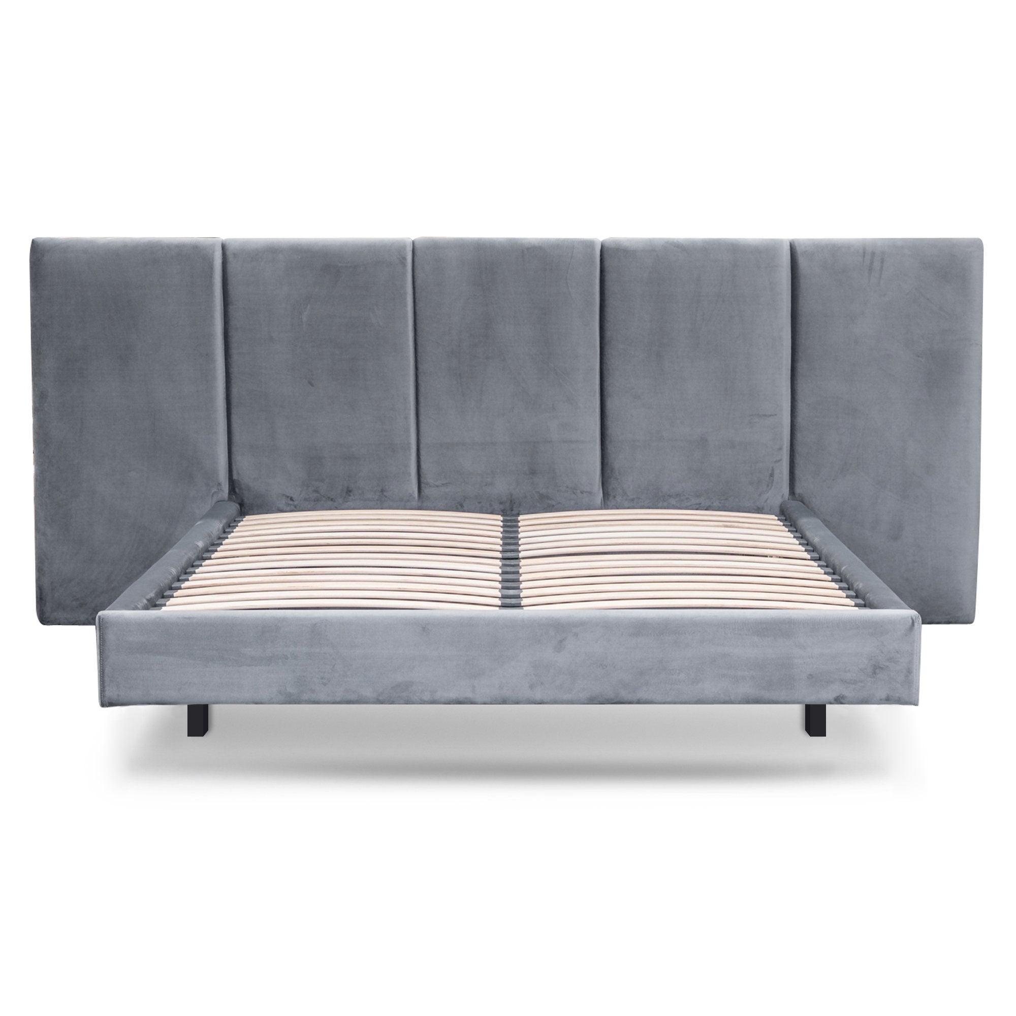 CBD8096-MI King Bed Frame - Charcoal Velvet - Furniture Castle