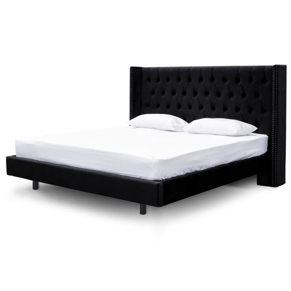 CBD8097-MI King Bed Frame - Black Velvet - Furniture Castle