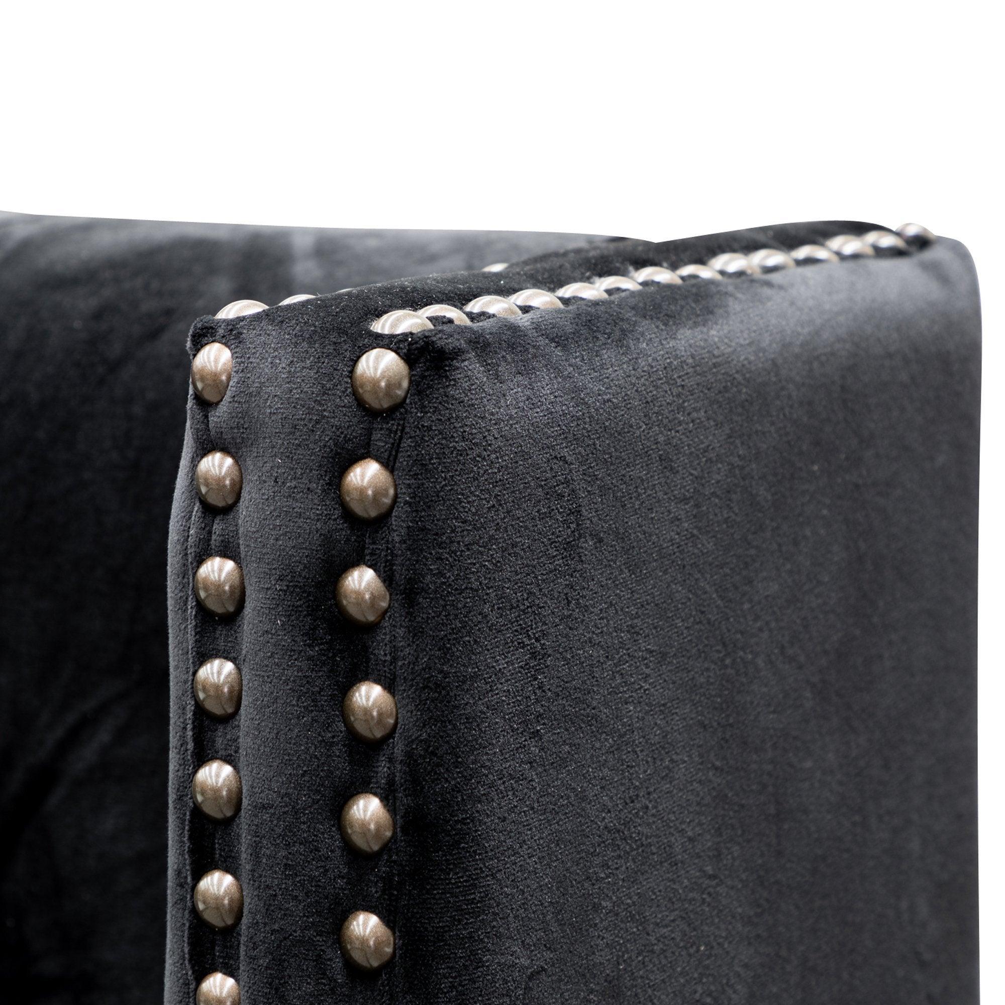 CBD8097-MI King Bed Frame - Black Velvet - Furniture Castle