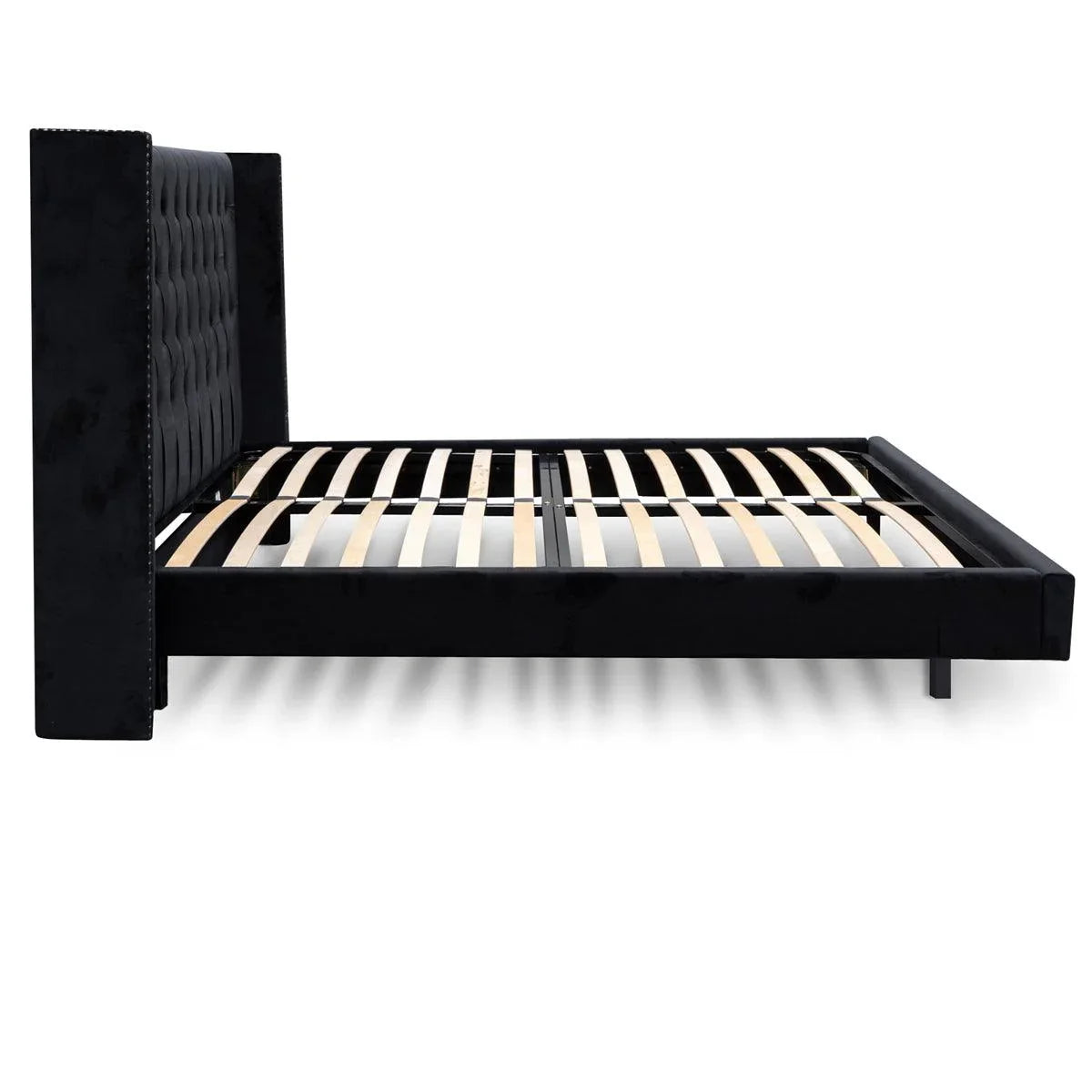 CBD8097-MI King Bed Frame - Black Velvet - Furniture Castle
