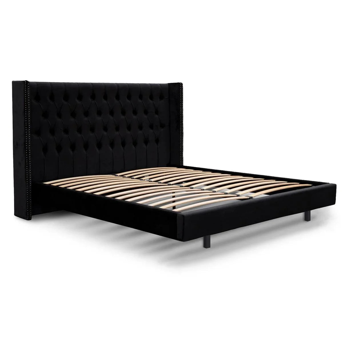 CBD8097-MI King Bed Frame - Black Velvet - Furniture Castle