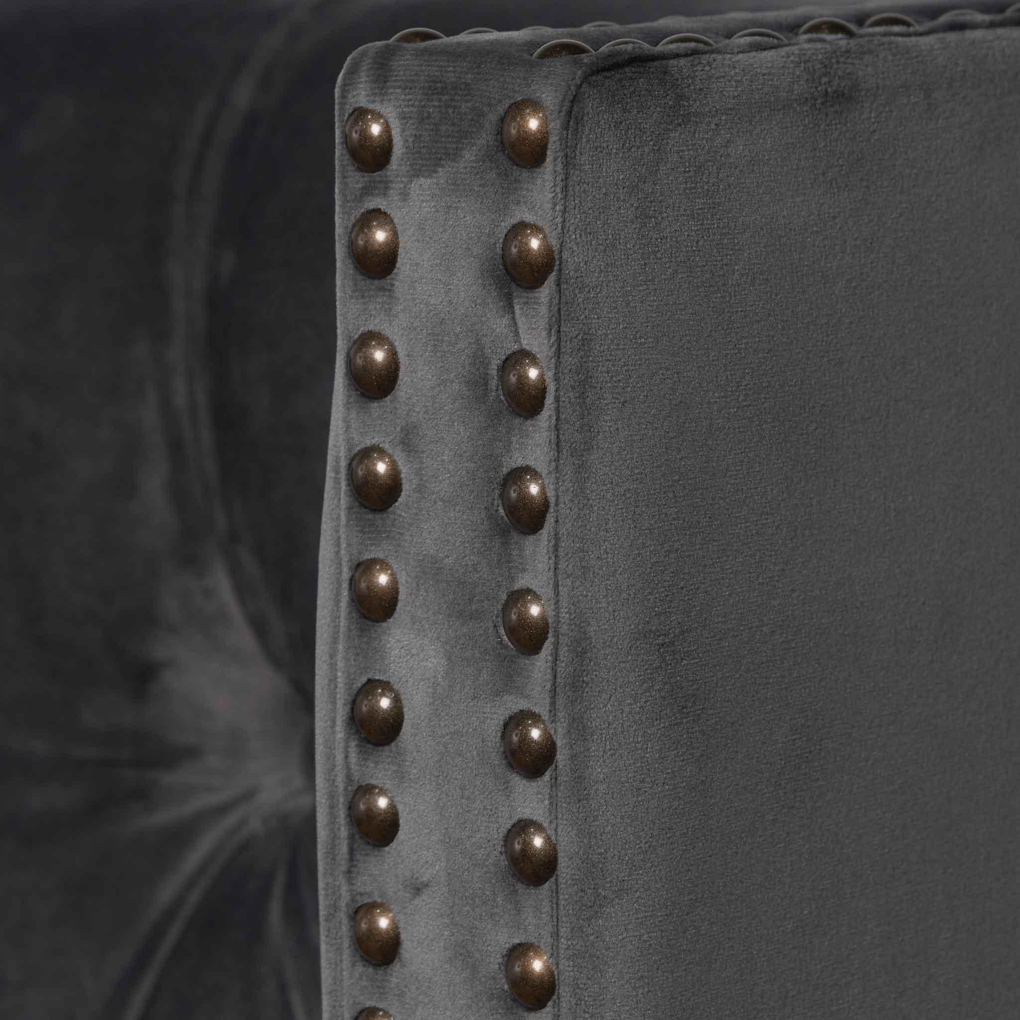 CBD8098-MI King Bed Frame - Charcoal Velvet - Furniture Castle