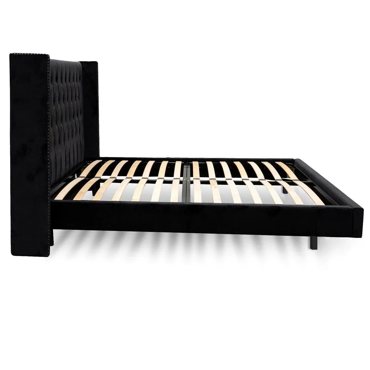 CBD8099-MI Queen Bed Frame - Black Velvet - Furniture Castle