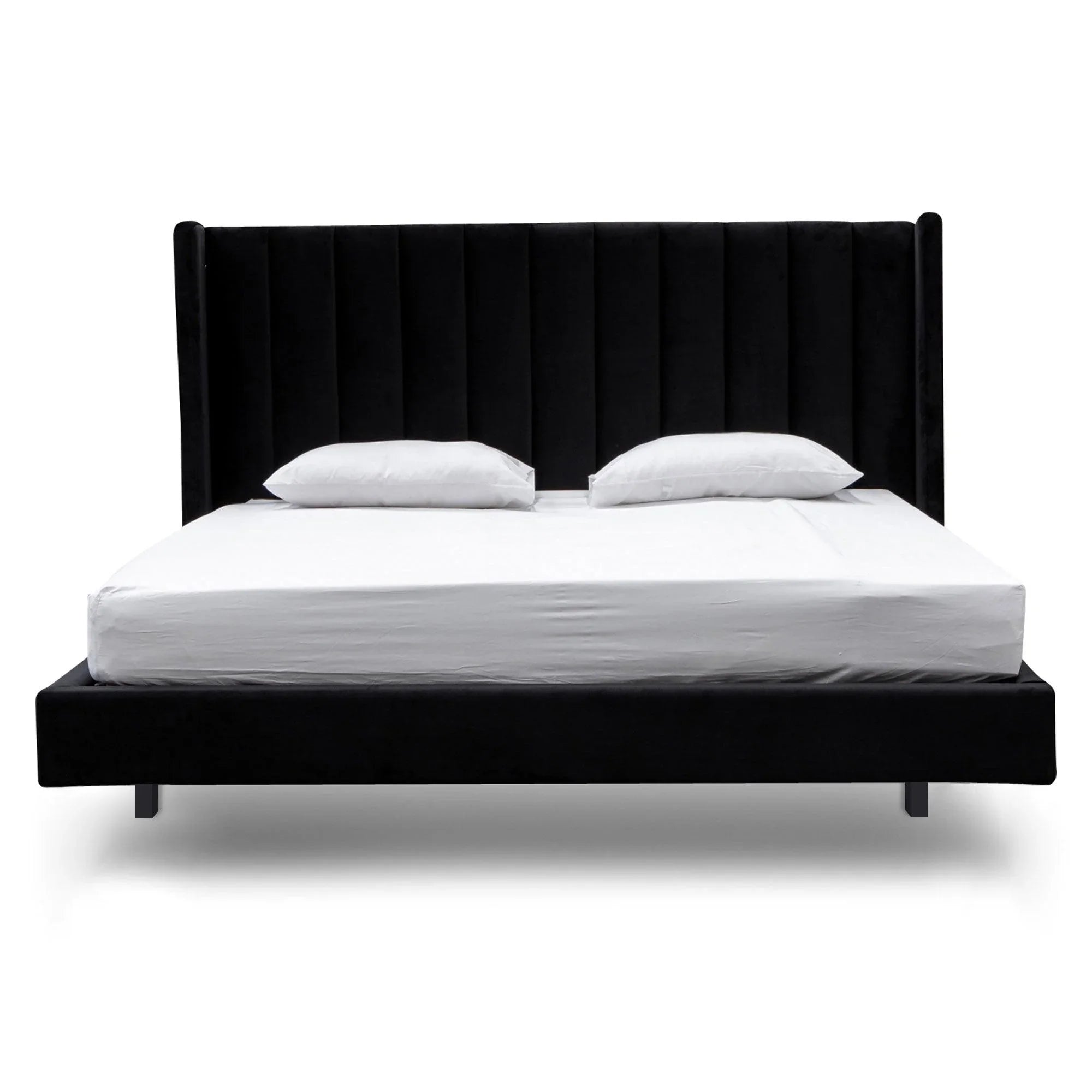 CBD8100-MI King Bed Frame - Black Velvet - Furniture Castle