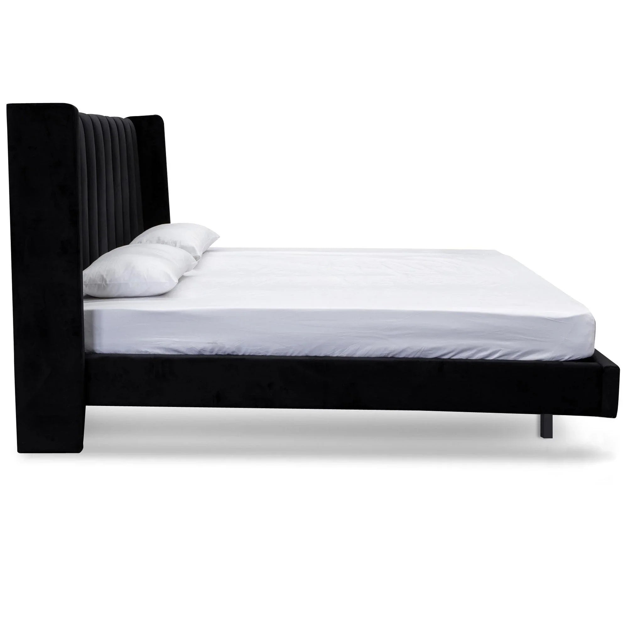 CBD8100-MI King Bed Frame - Black Velvet - Furniture Castle