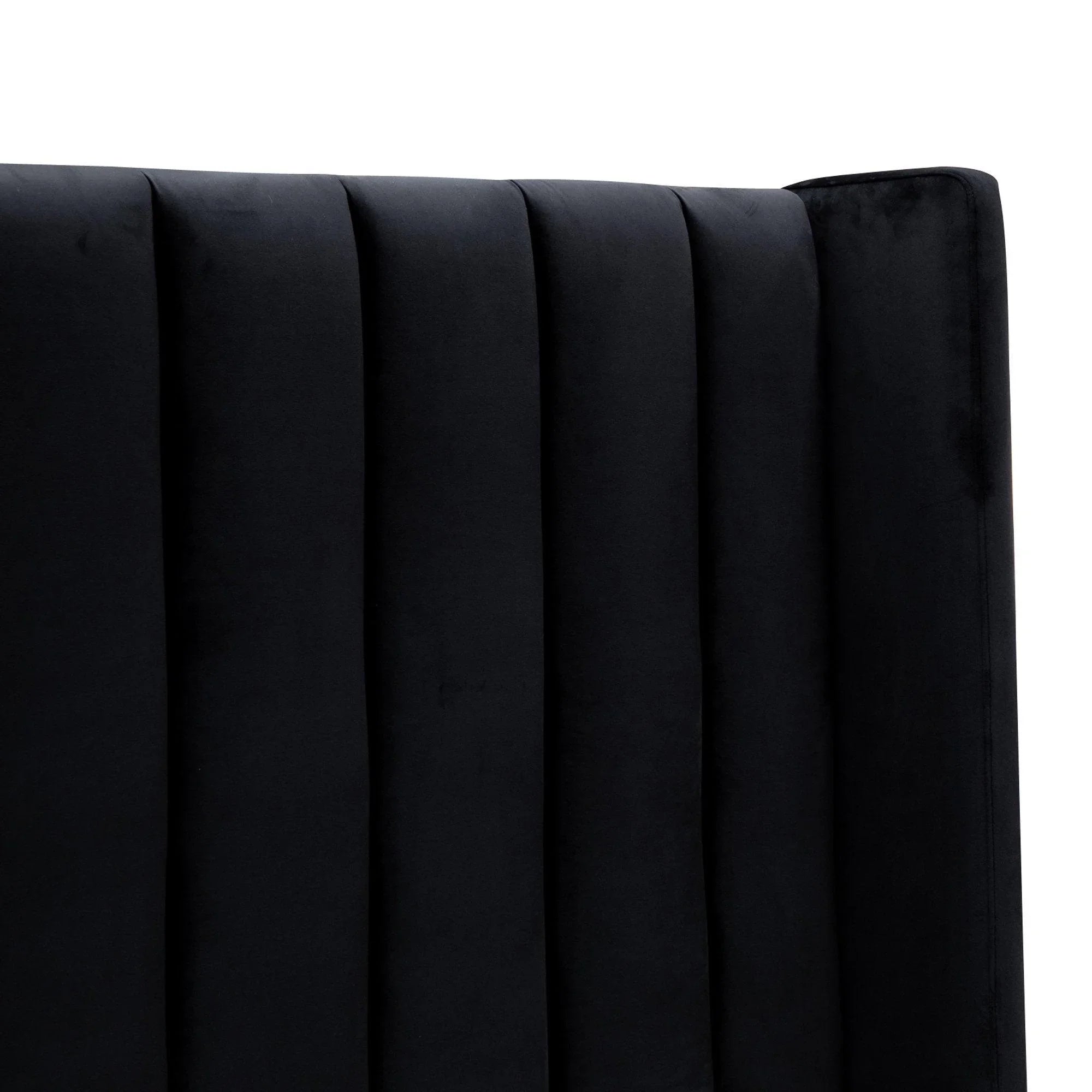 CBD8100-MI King Bed Frame - Black Velvet - Furniture Castle